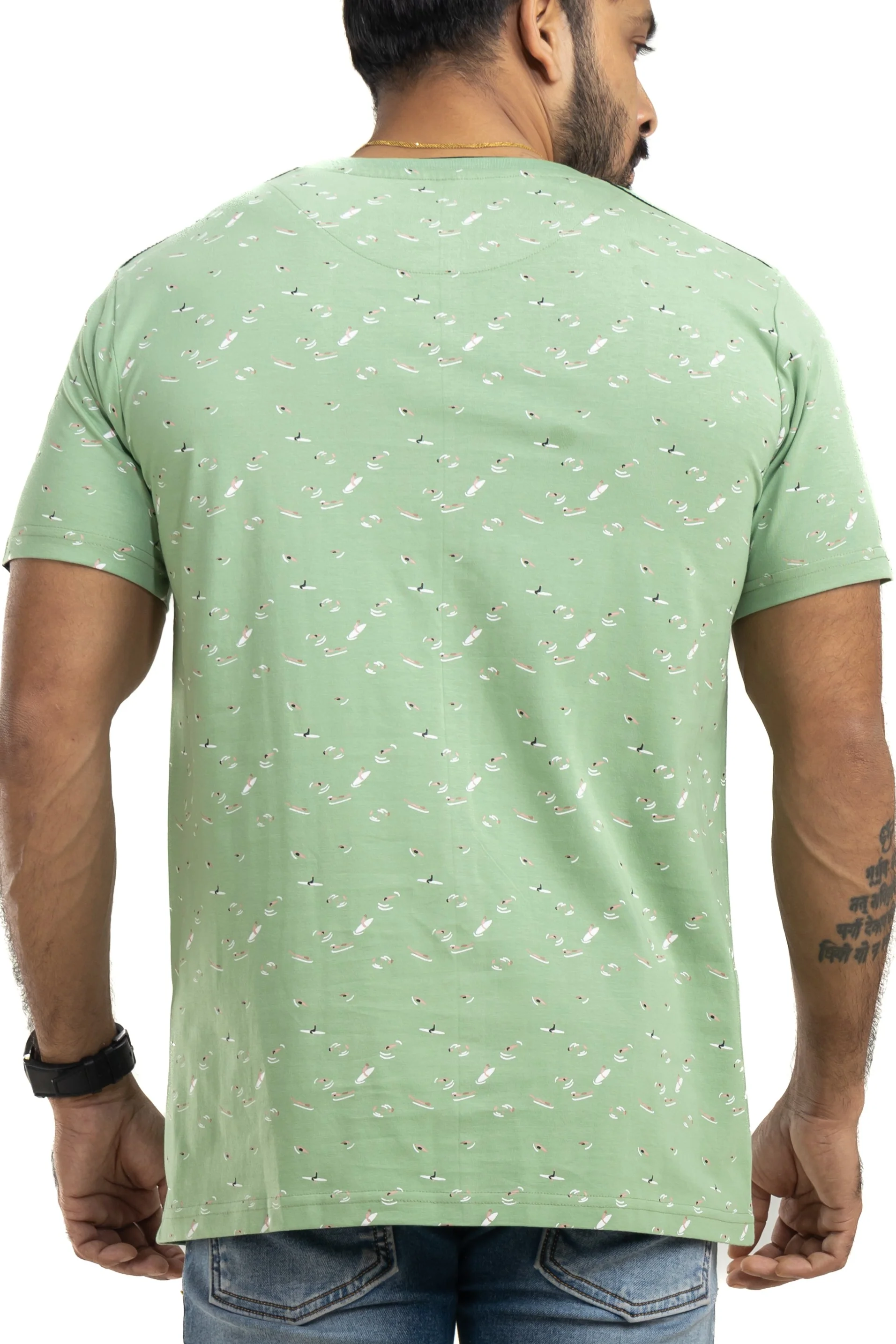 Summer Swim Sage Green All Over Printed T-Shirt - Image 3