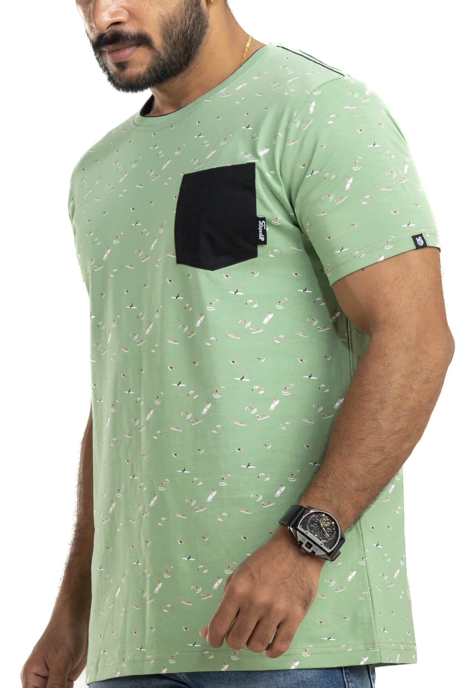Summer Swim Sage Green All Over Printed T-Shirt - Image 4