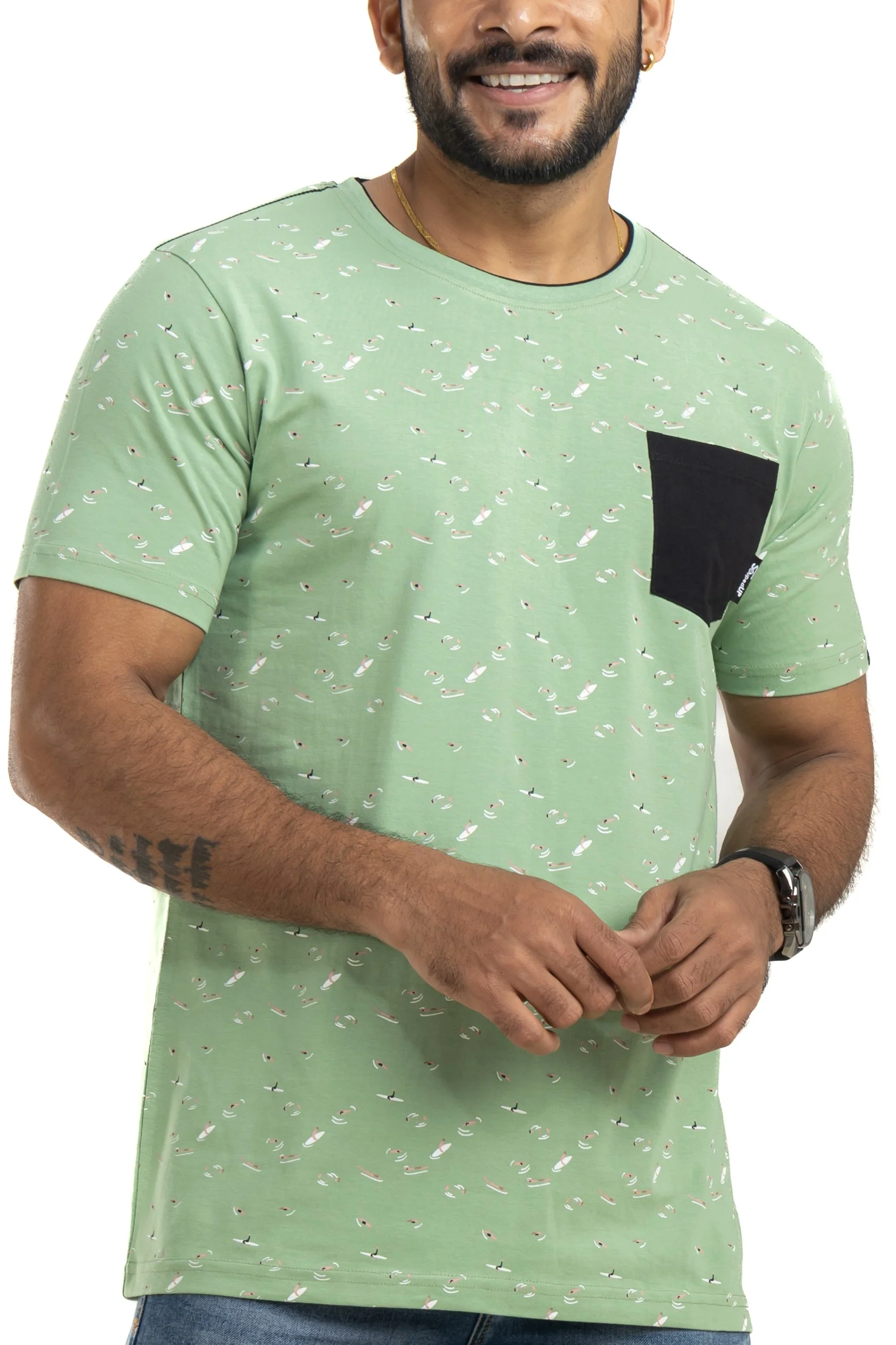 Summer Swim Sage Green All Over Printed T-Shirt - Image 5