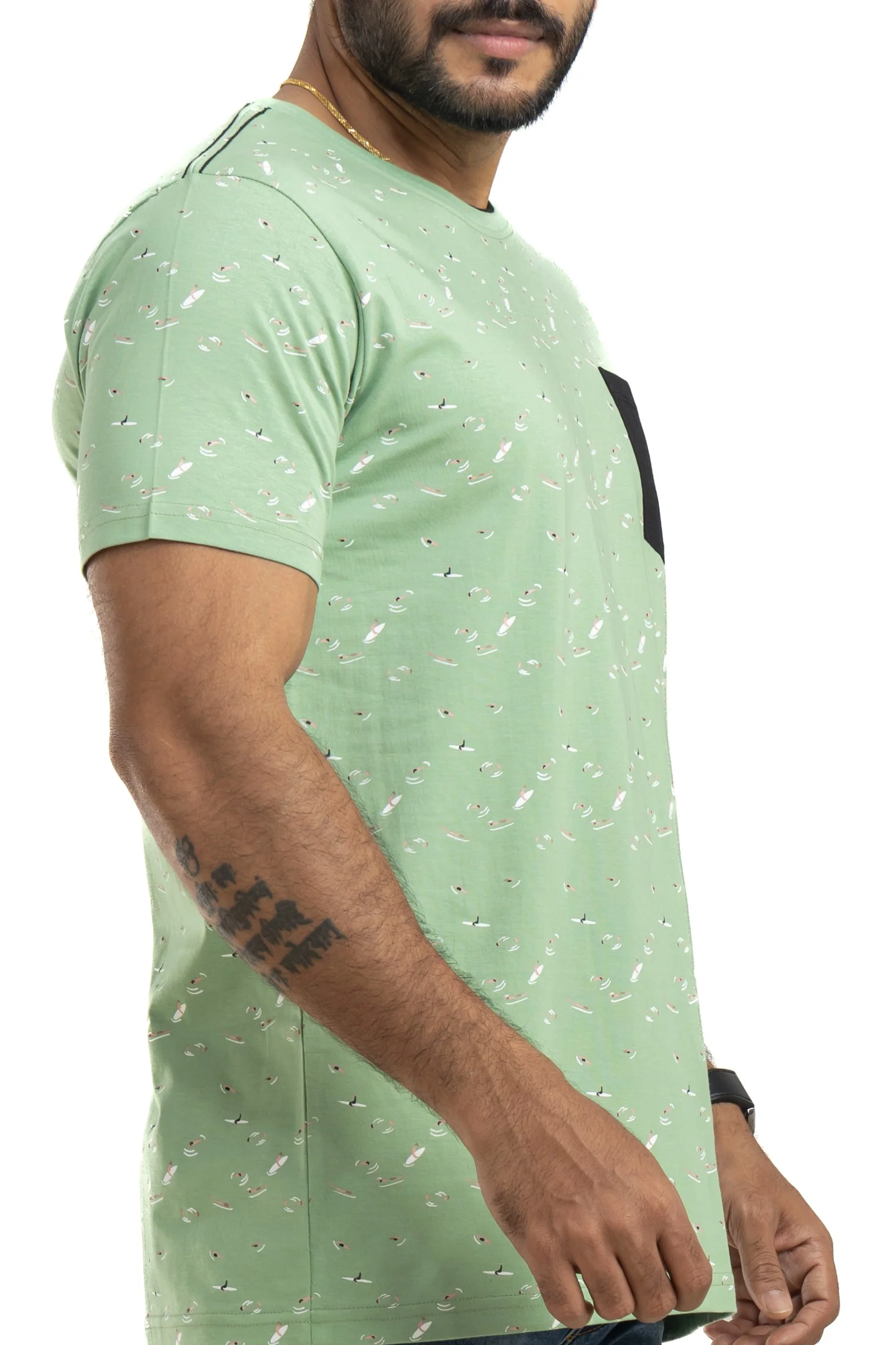 Summer Swim Sage Green All Over Printed T-Shirt - Image 6