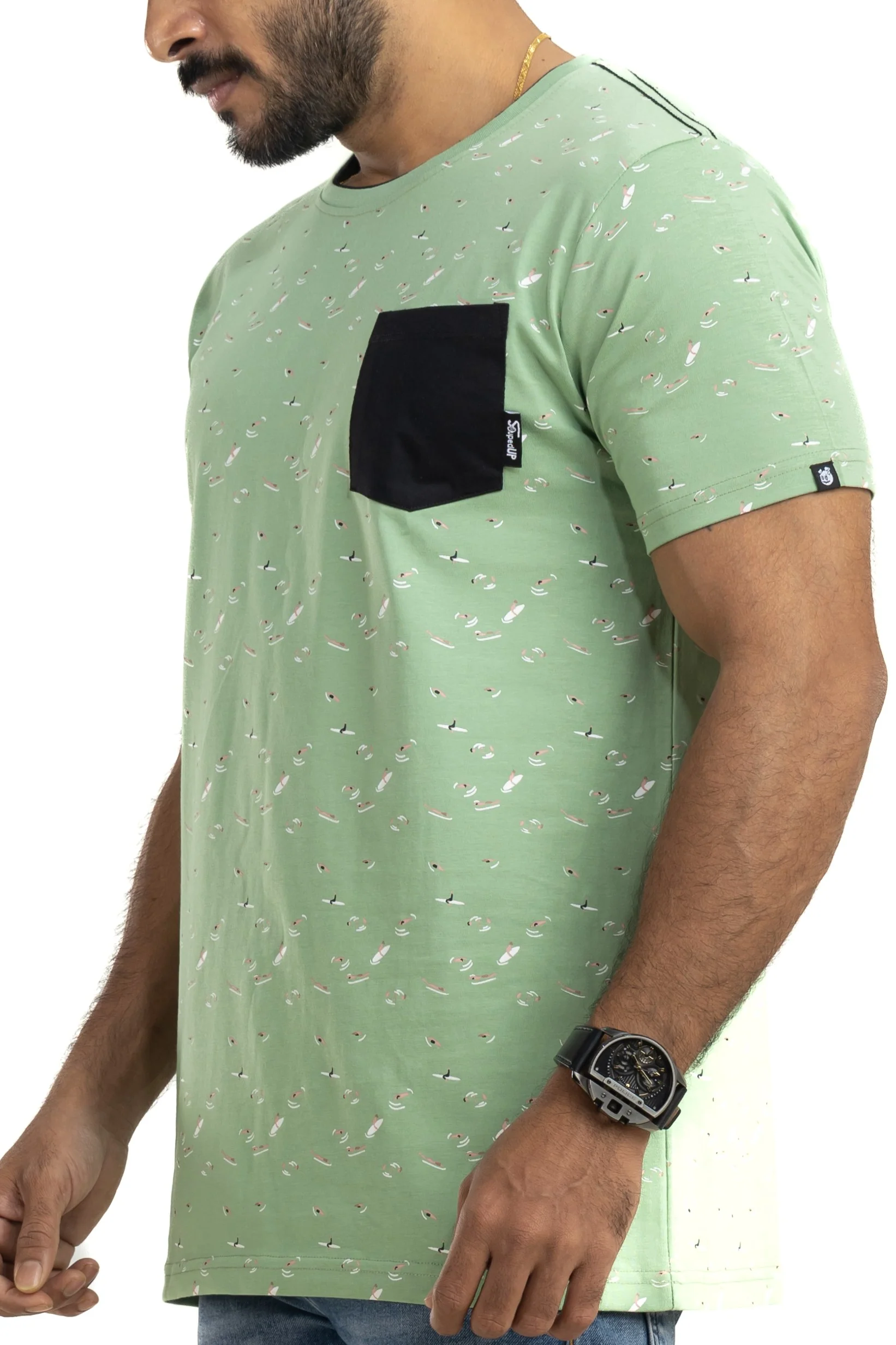 Summer Swim Sage Green All Over Printed T-Shirt - Image 7