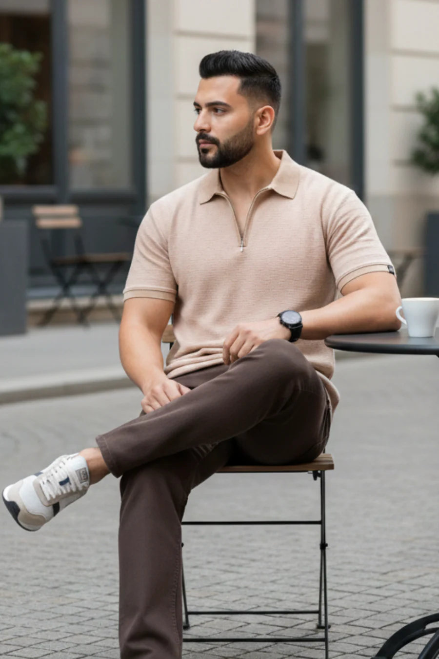 Apex Sand Half Sleeves Polo T-Shirts - Image 4