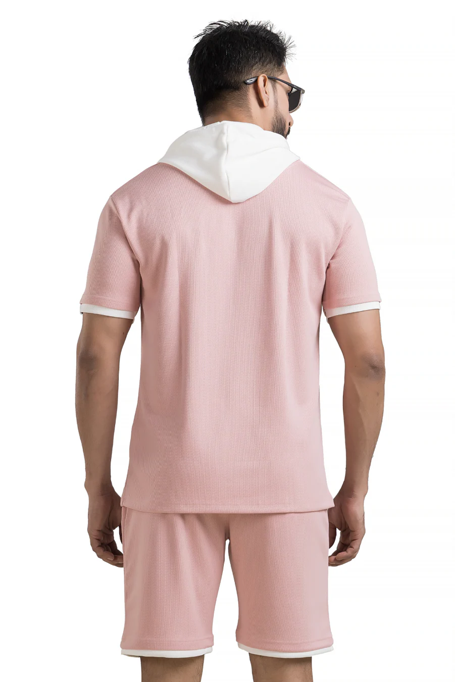 Aurum Peach & White Dual-Tone Hooded Co-Ord Set - Image 3