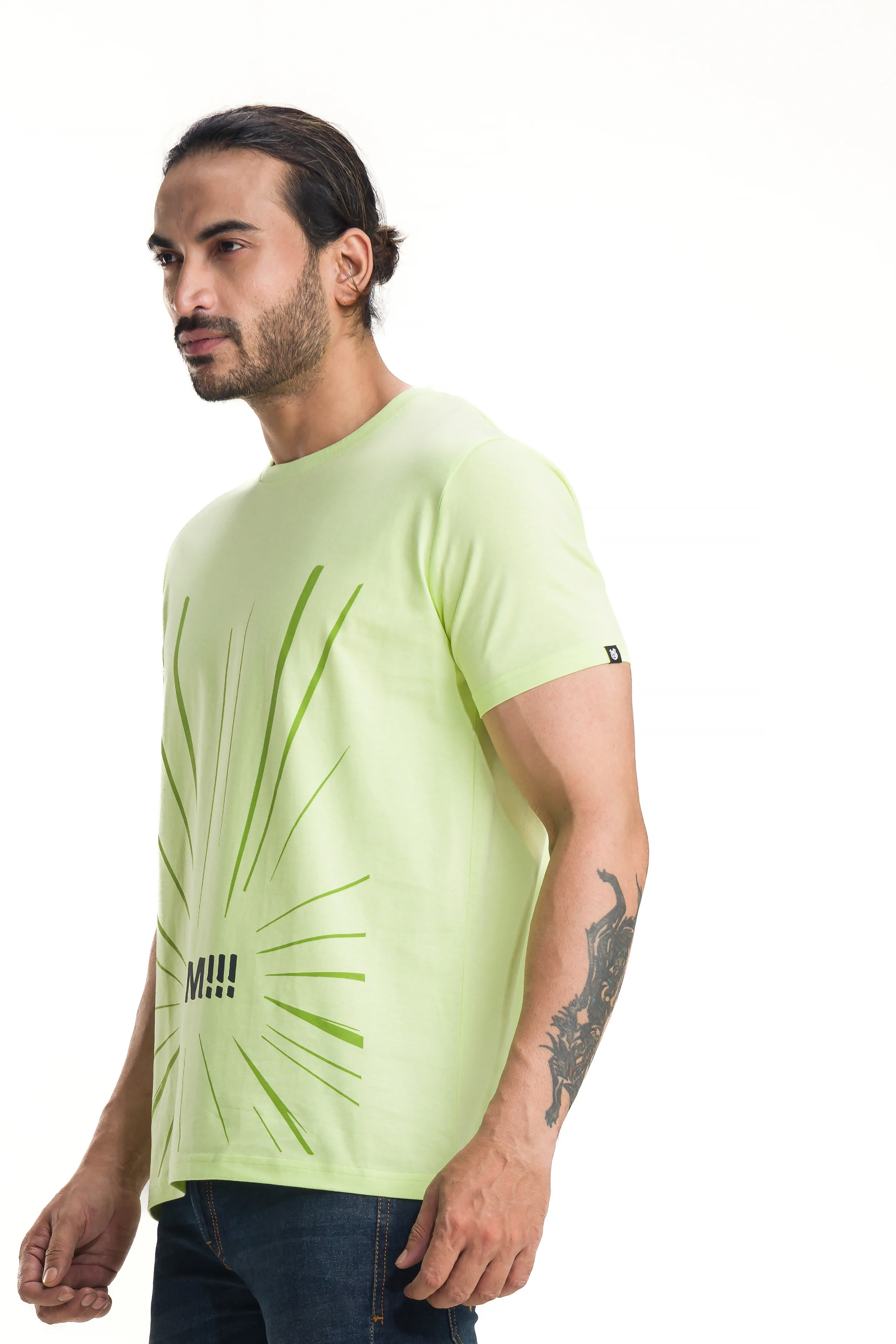 Bam Tea Green Men's Standard Printed T-Shirt - Image 7