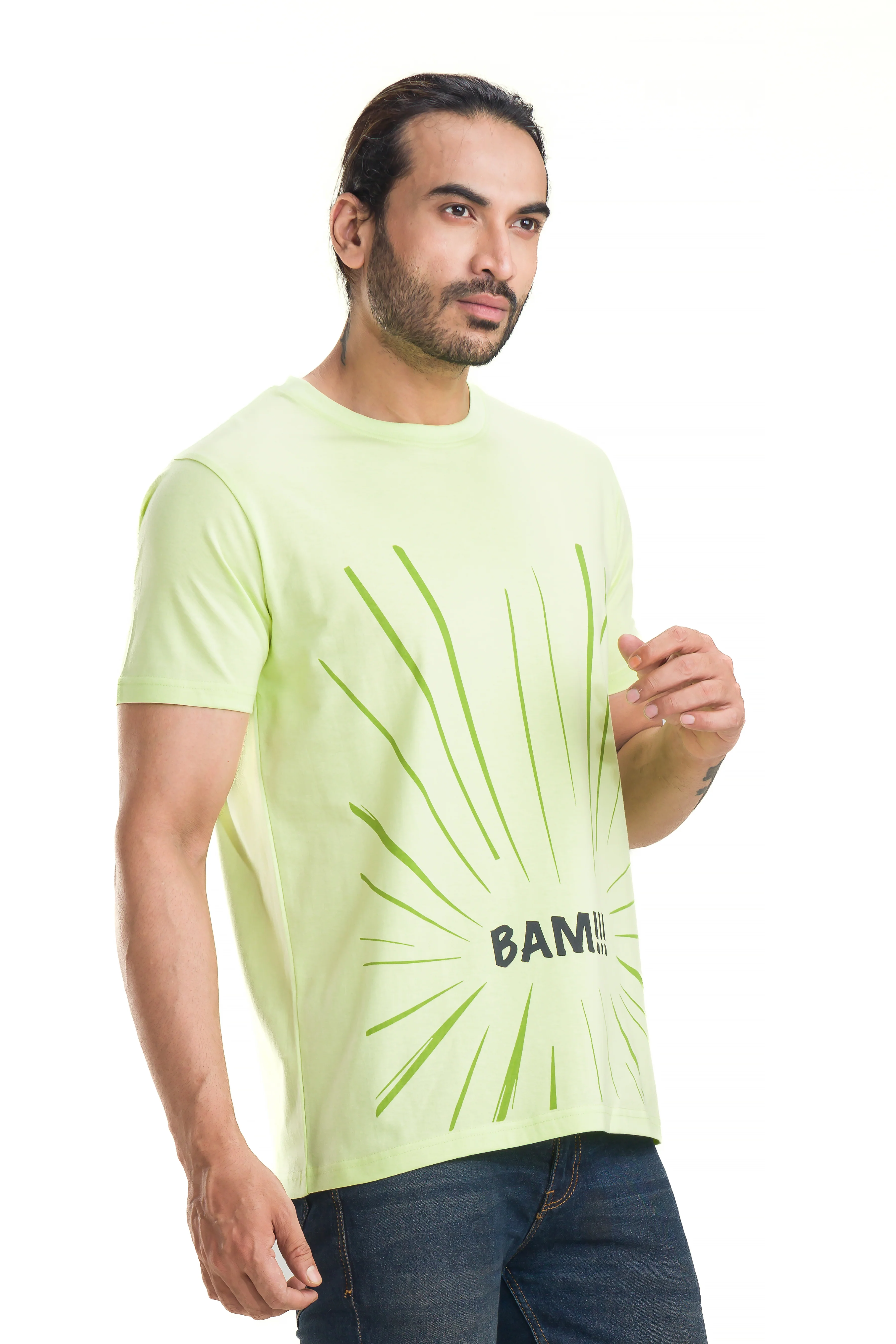 Bam Tea Green Men's Standard Printed T-Shirt - Image 8