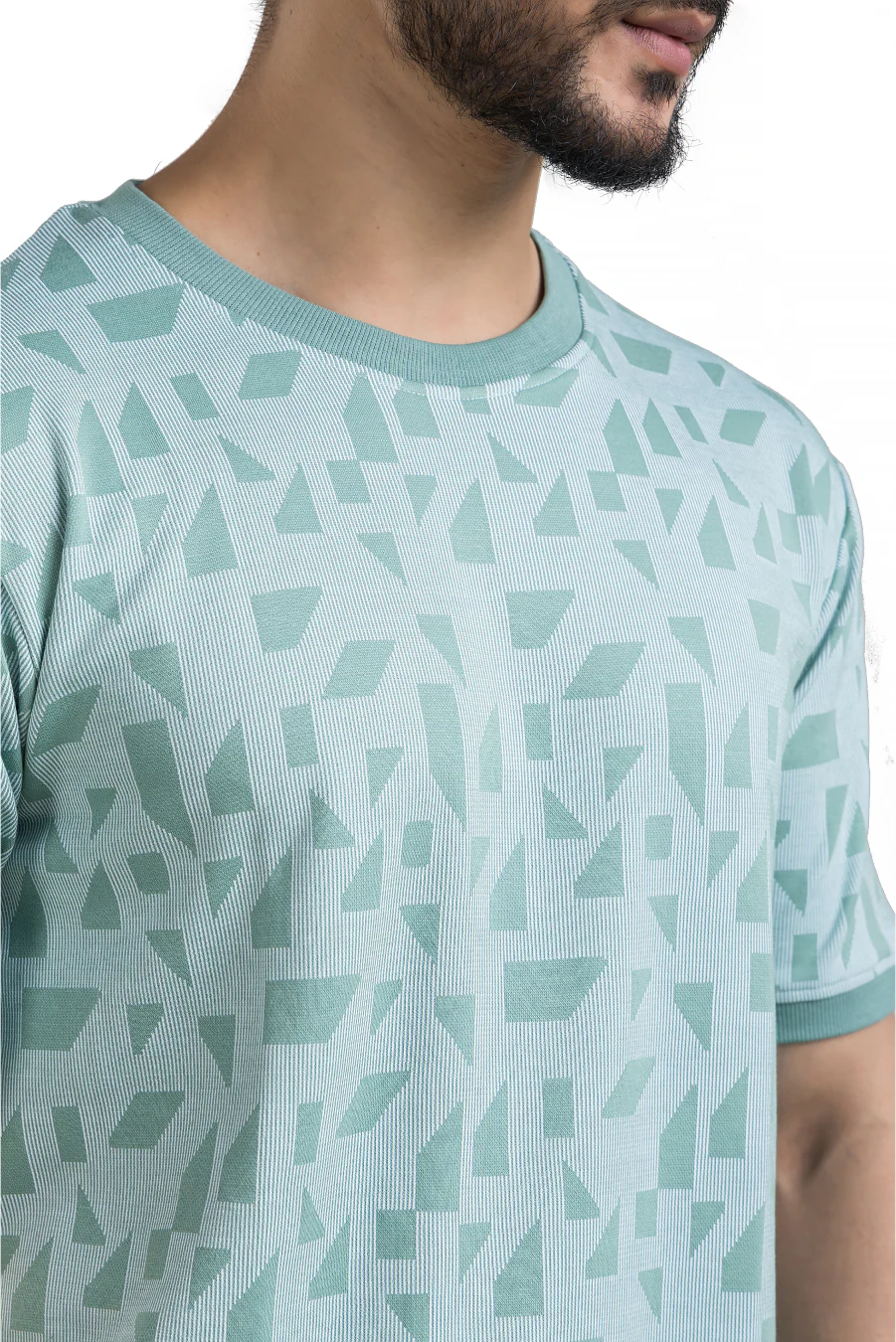Blisswear Green Half Tee with Straight Pants Co-Ord Set - Image 2