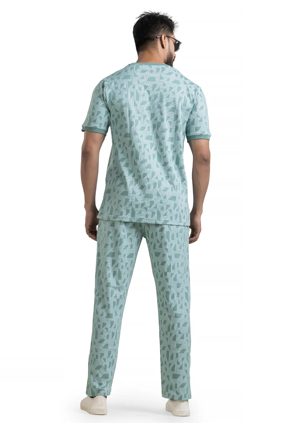 Blisswear Green Half Tee with Straight Pants Co-Ord Set - Image 3