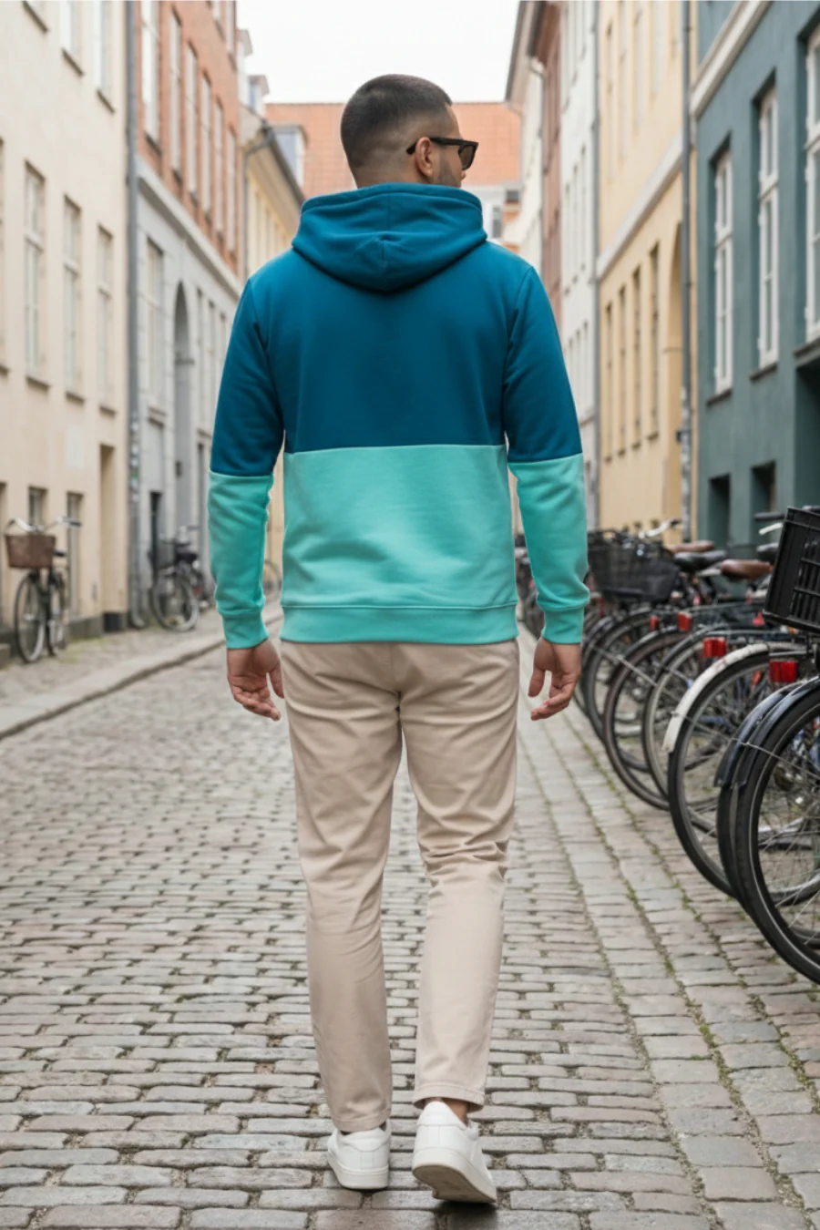 Club Creative Teal & Turquoise Printed Full Sleeves Unisex Hoodie - Image 2