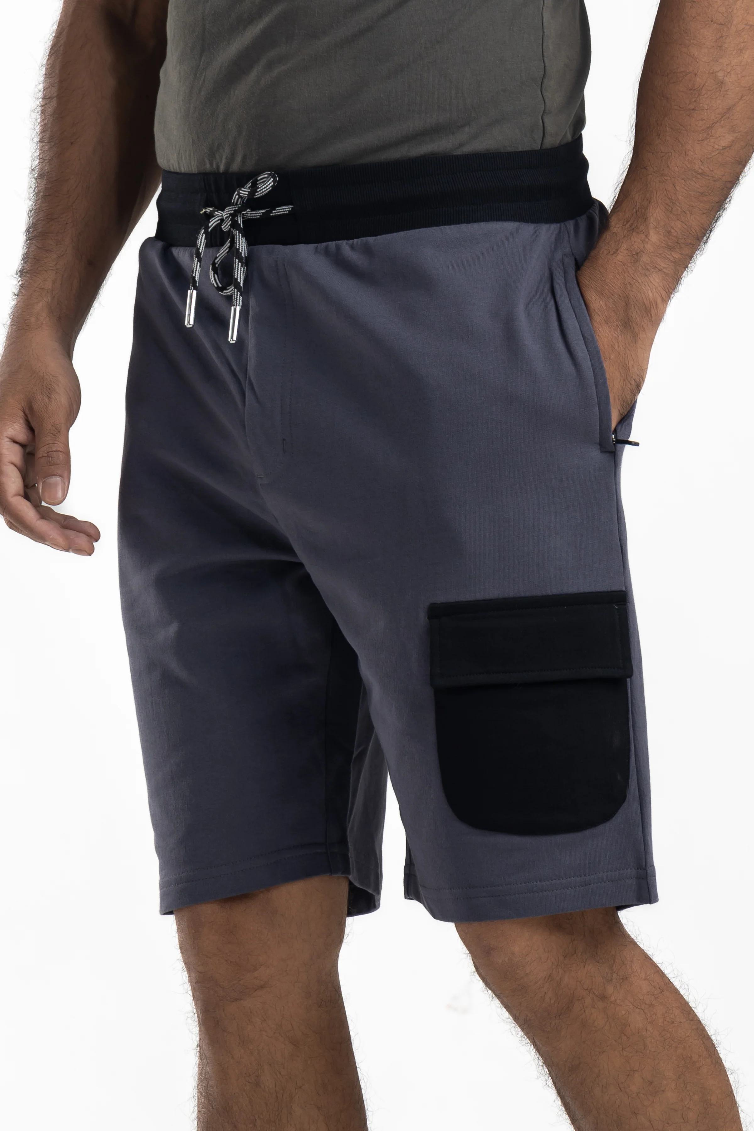 Blissful Gray Men's Cotton Shorts - Image 4