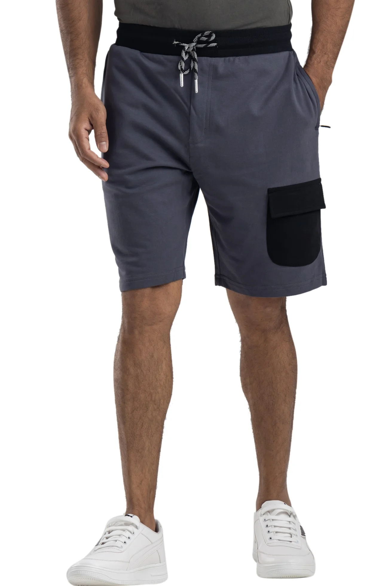Blissful Gray Men's Cotton Shorts - Image 5