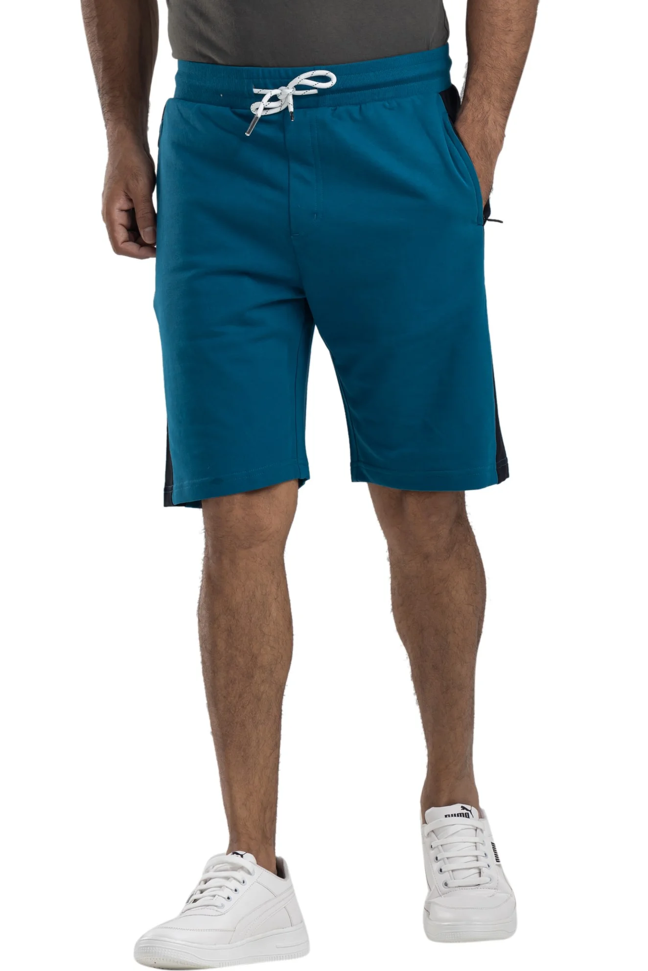 Easy Breezy Coral Blue Men's Cotton Shorts - Image 5