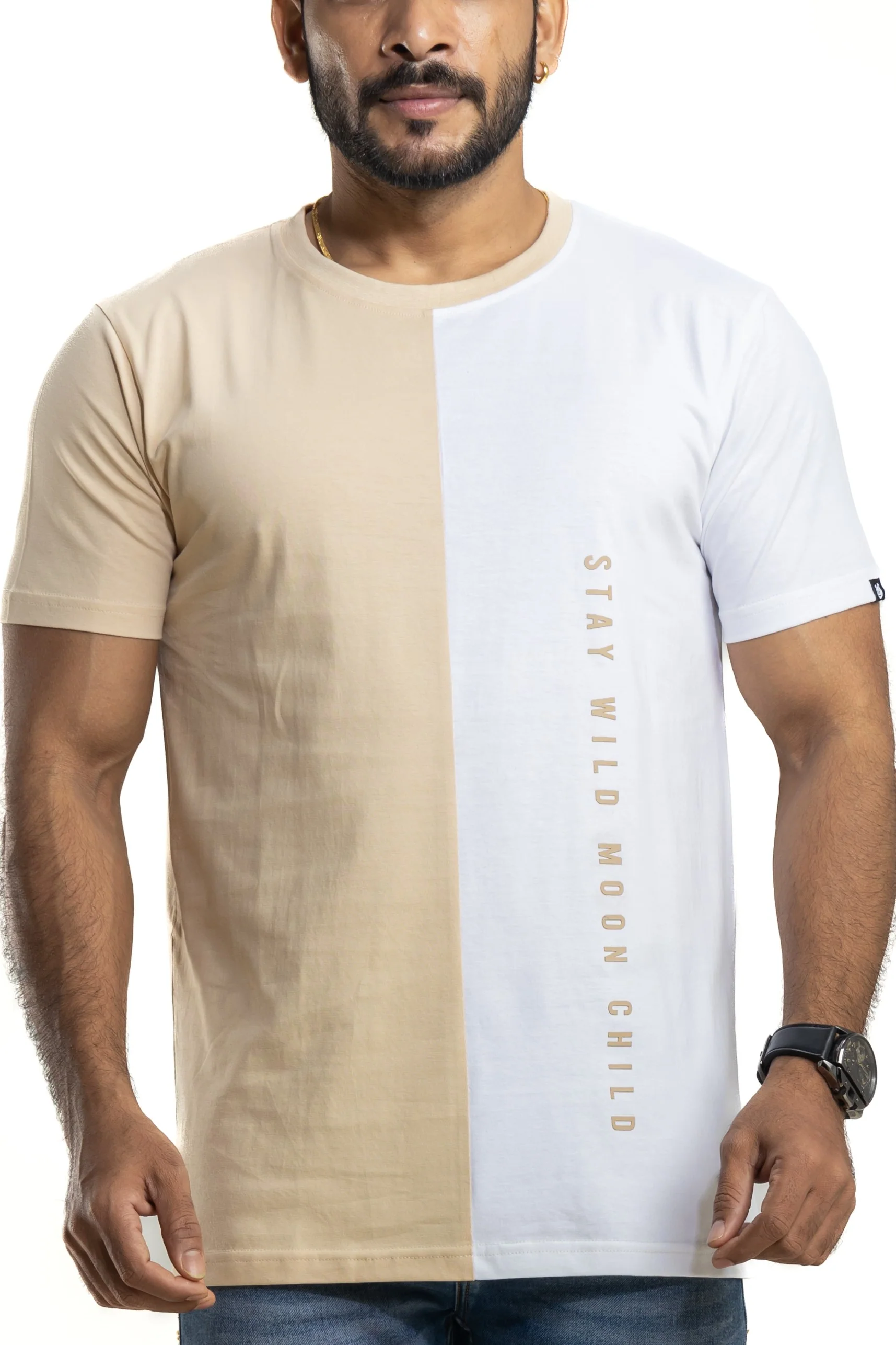 Stay Wild White & Beige Printed T-Shirt - Image 3