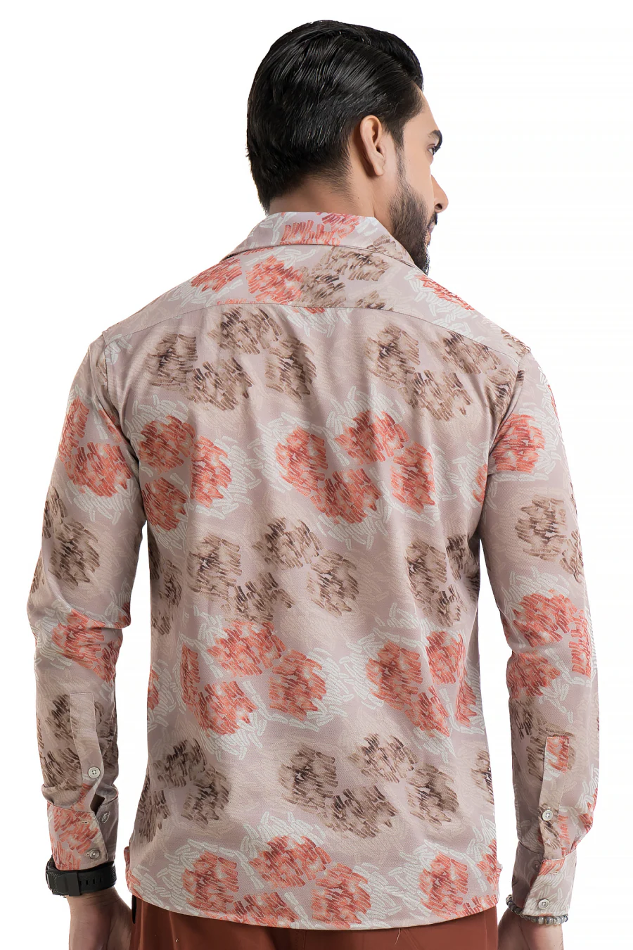 Drift Light Mauve Full-Sleeve Abstract Printed Cuban Collar Shirt - Image 3