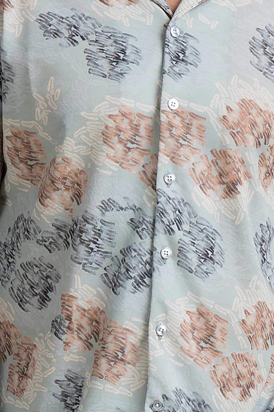 Drift Sea Green Full-Sleeve Abstract Printed Cuban Collar Shirt - Image 2