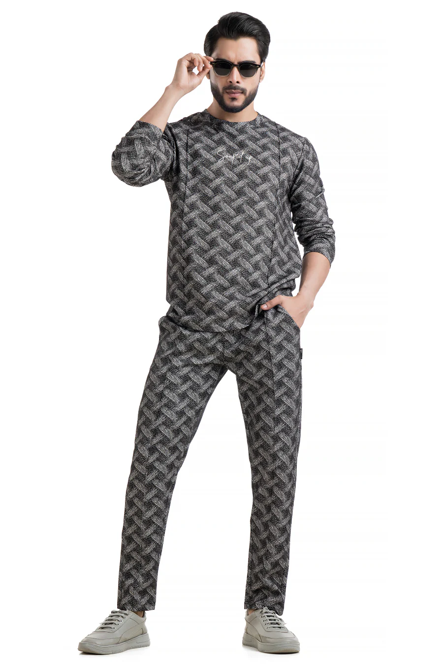 Everyday Ease Black Printed Co-Ord Set – Full Sleeve T-Shirt & Joggers - Image 5