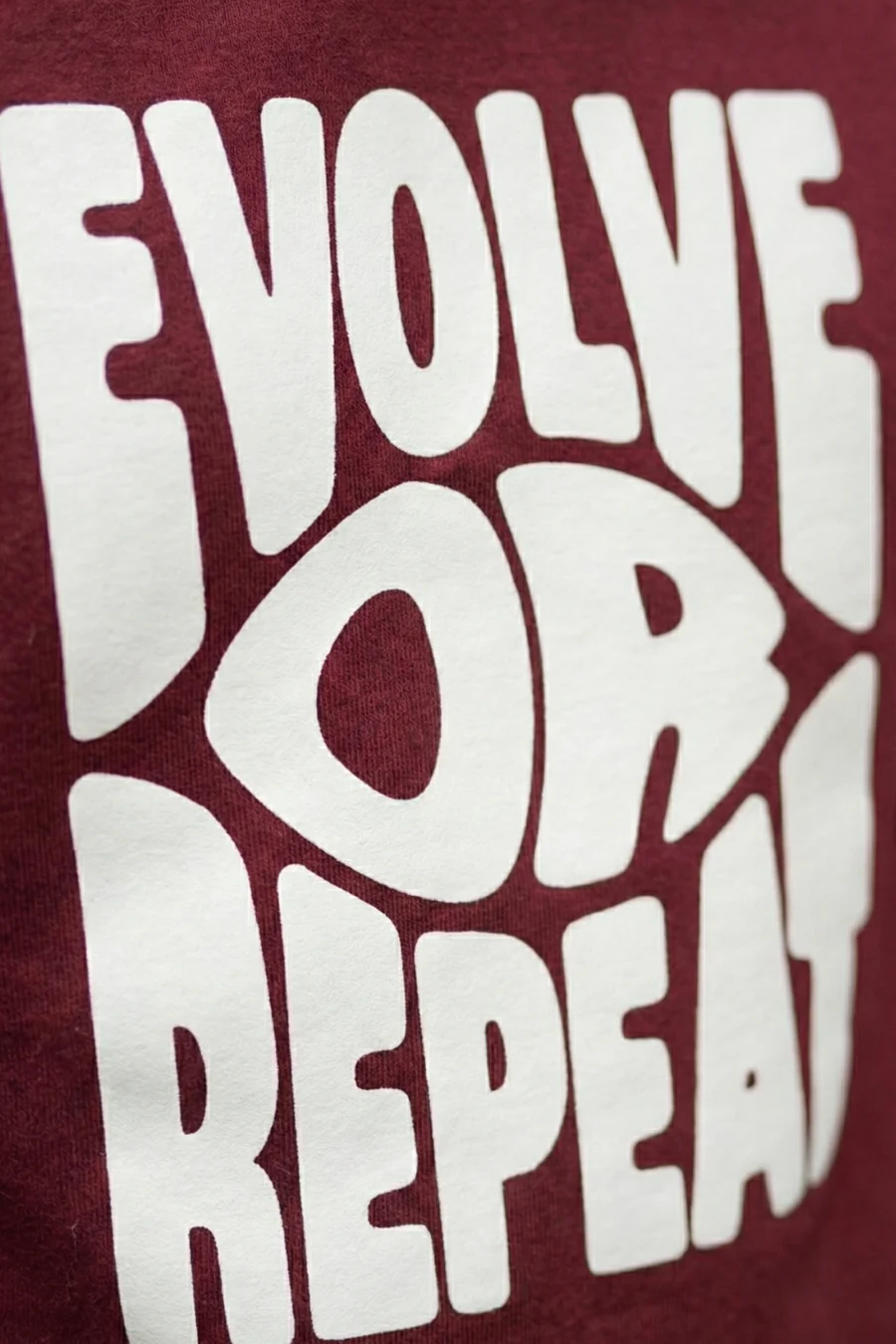 Evolve or Repeat Maroon Puff Printed Full Sleeves Unisex Sweatshirt - Image 3