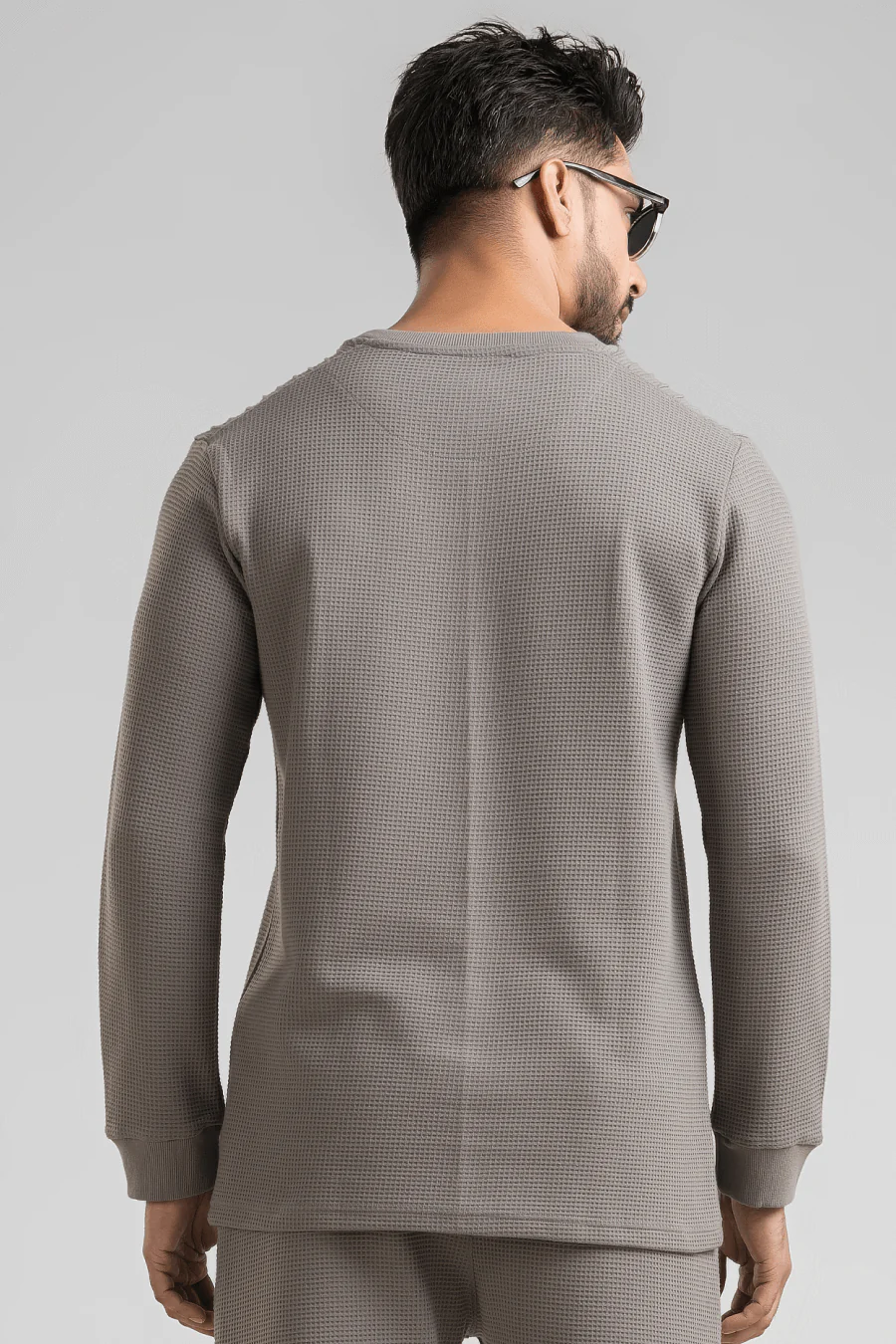 Haven Grey Full Sleeves Waffle Knit T-Shirt - Image 3
