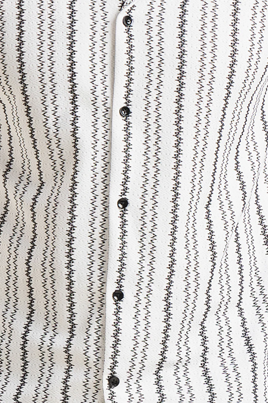 Impulse White Full-Sleeve Printed Zigzag Cuban Collar Shirt - Image 2