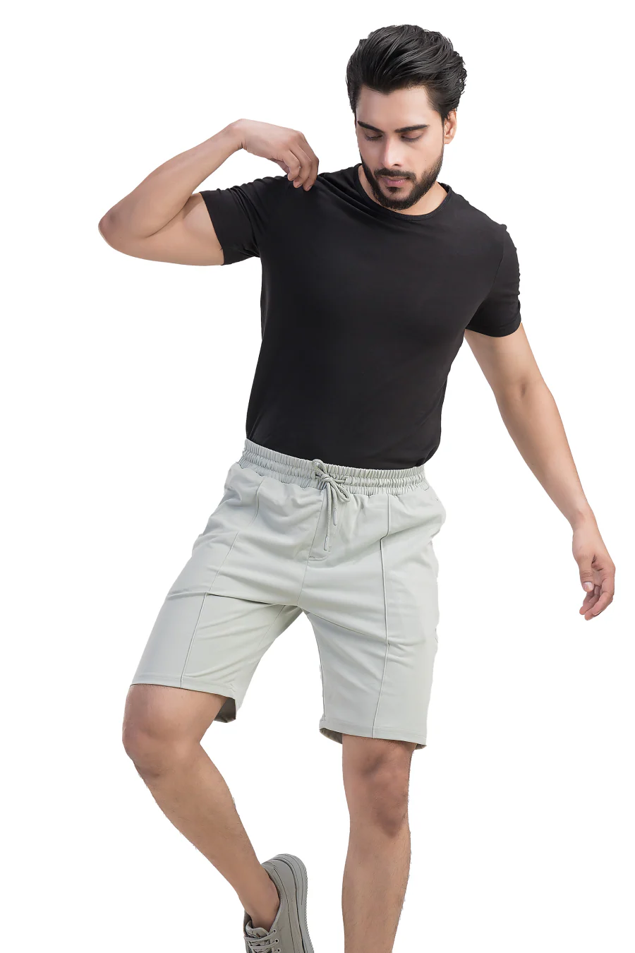 Island Ease Grey Knee-Length Shorts - Image 6
