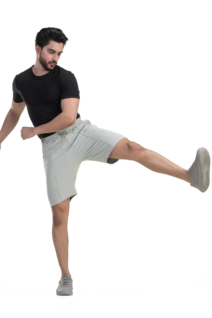 Island Ease Grey Knee-Length Shorts - Image 7