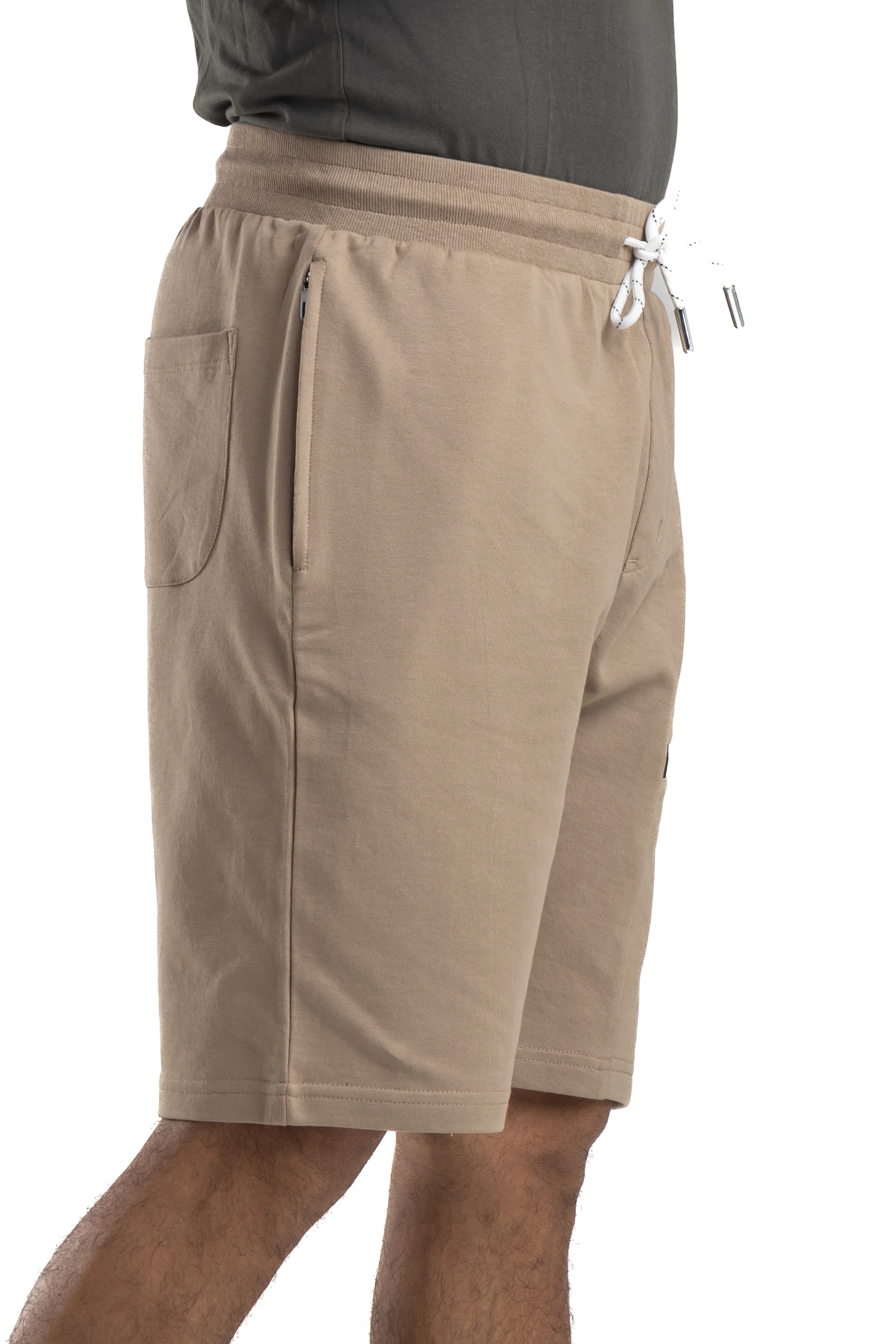 Serene Light Brown Men's Cotton Shorts - Image 3
