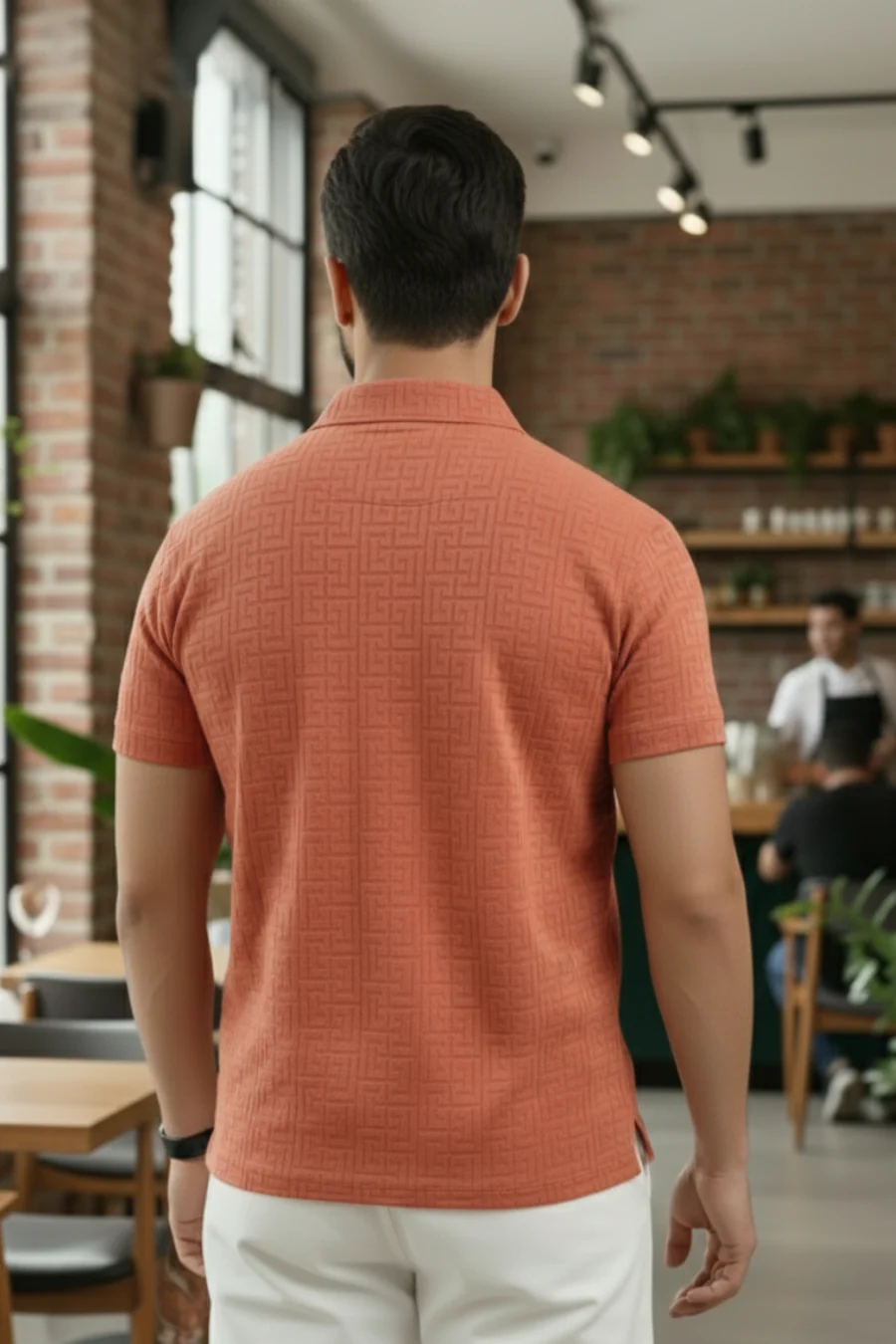 Monarch Rust Half Sleeves Structured Polo T-Shirts - Image 2