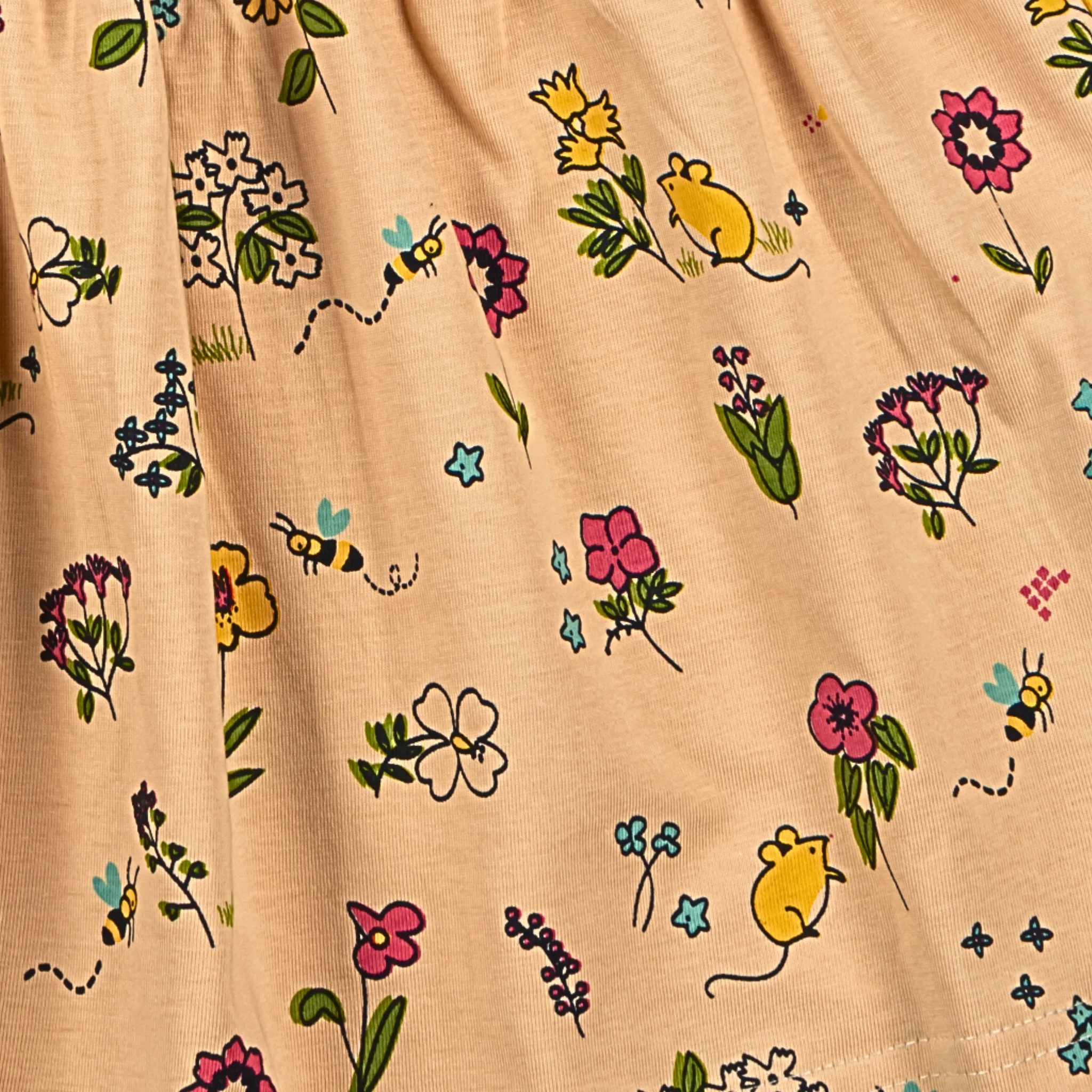 Pretty Garden Beige Printed Girls Top With Beige Skirt 8-14 Yrs - Image 5