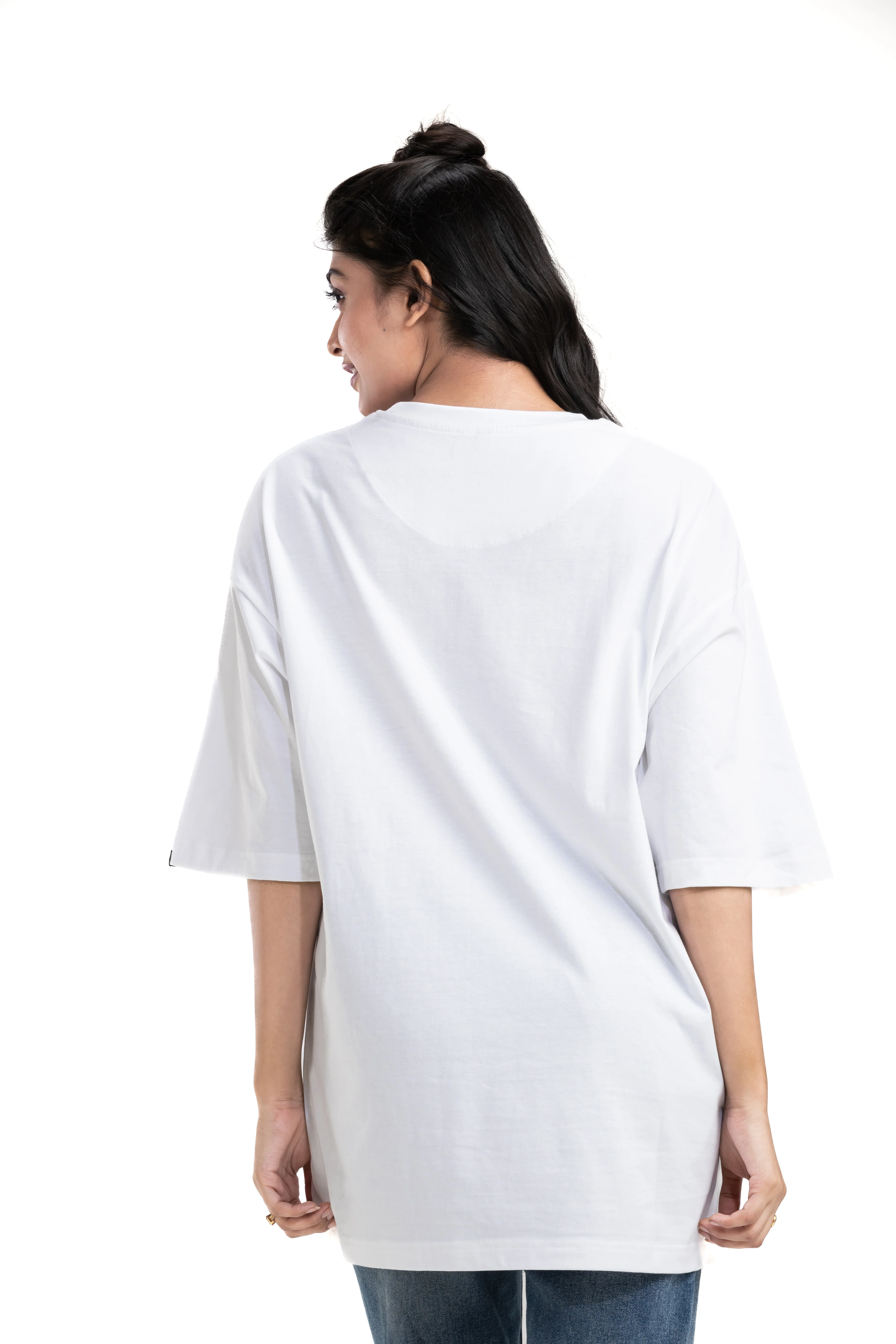 Procrastinator White Unisex Oversized Printed T-Shirt - Image 3