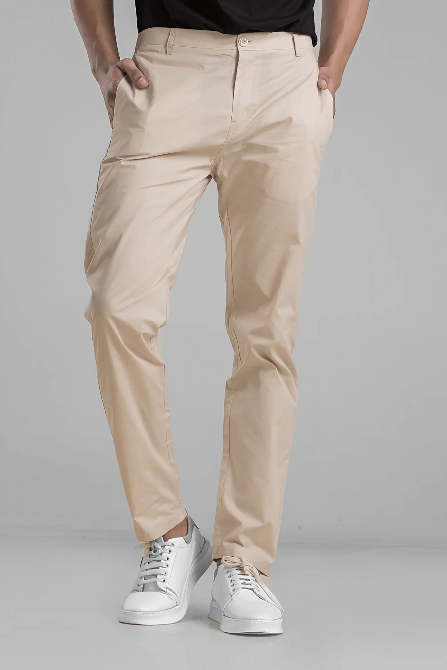 Pure Comfort Ultra-Light Cotton Trouser Pants - Cream - Image 4