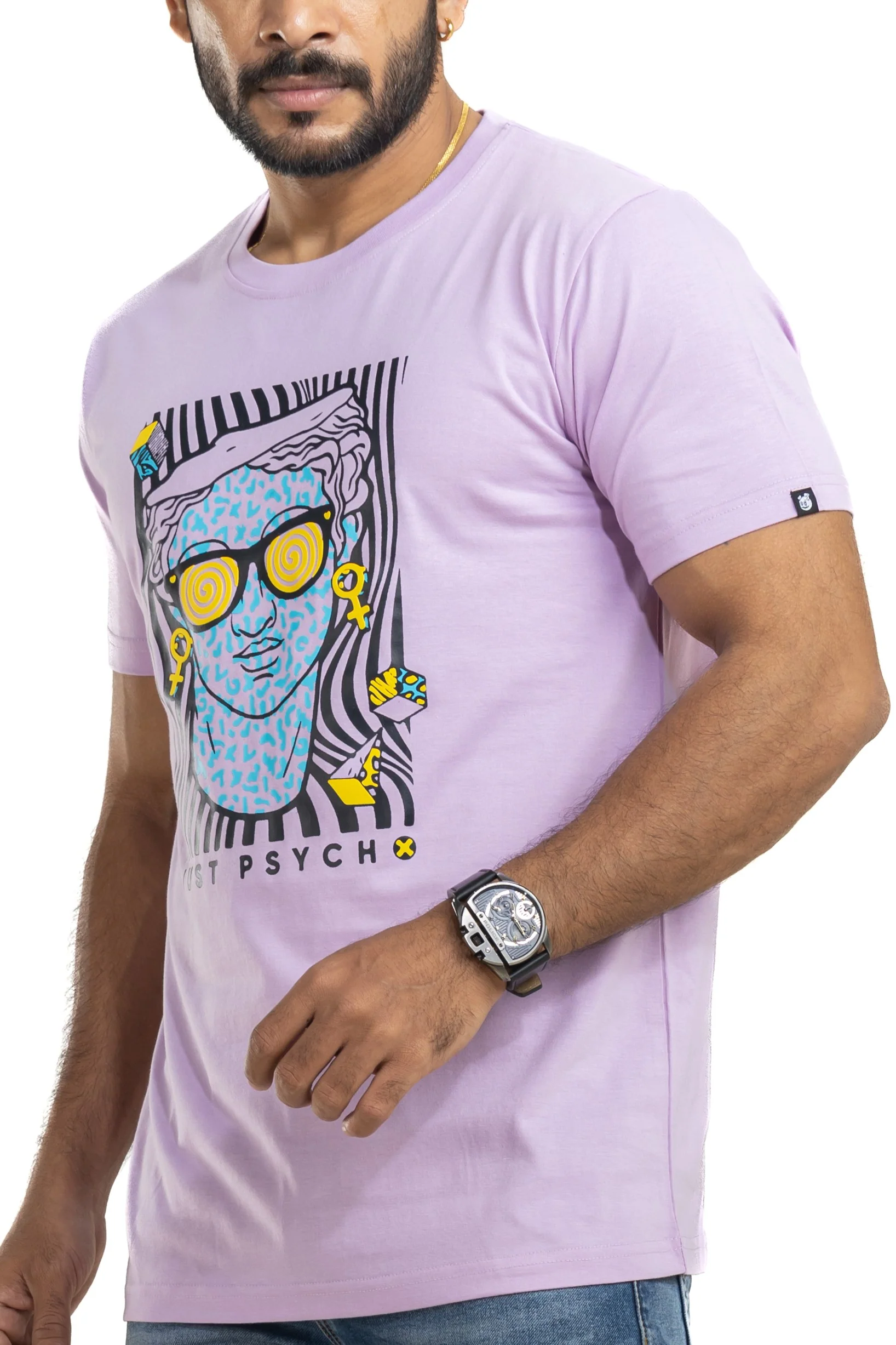 Pyscho Lavender Printed T-Shirt - Image 5
