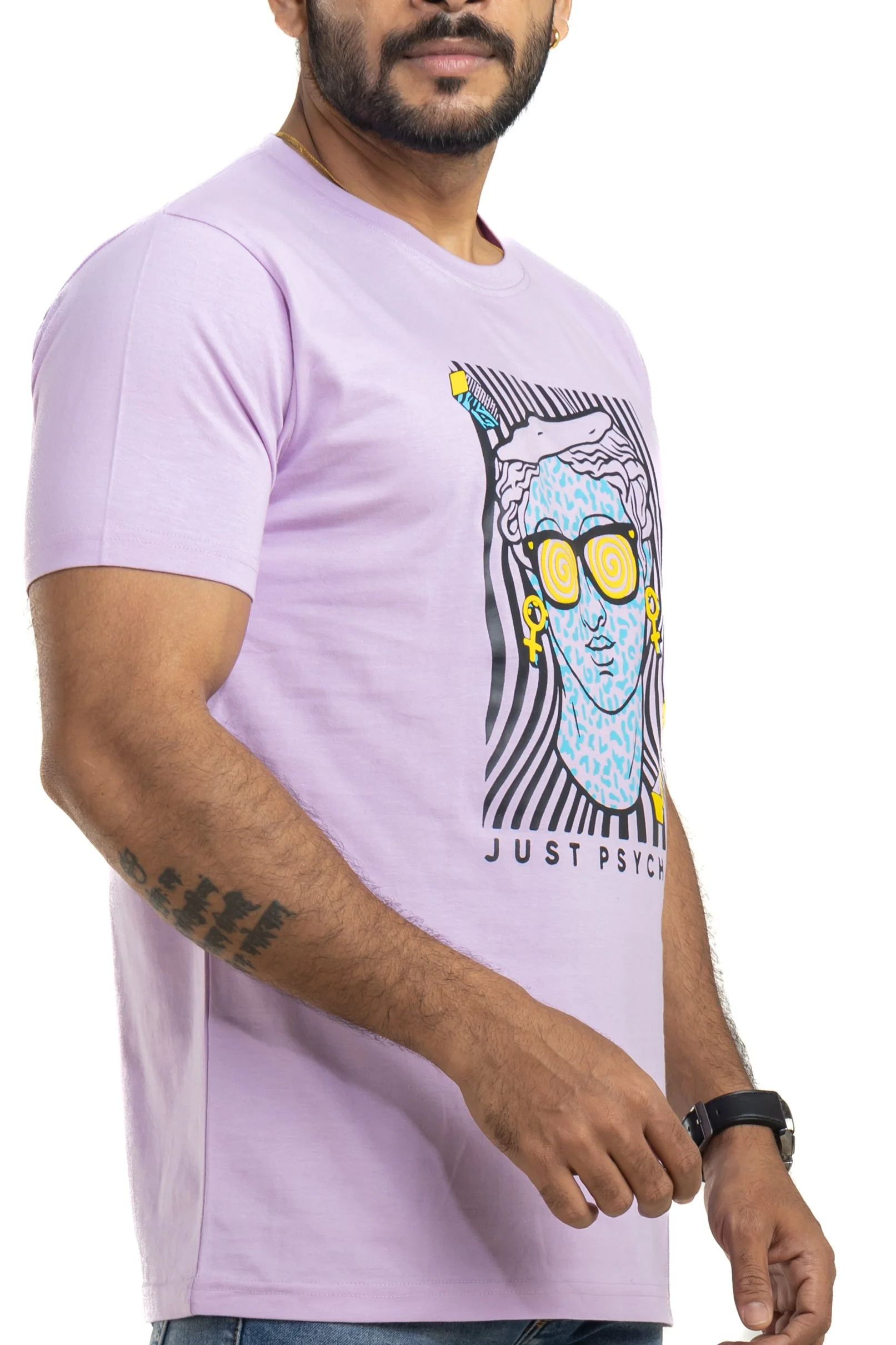 Pyscho Lavender Printed T-Shirt - Image 6