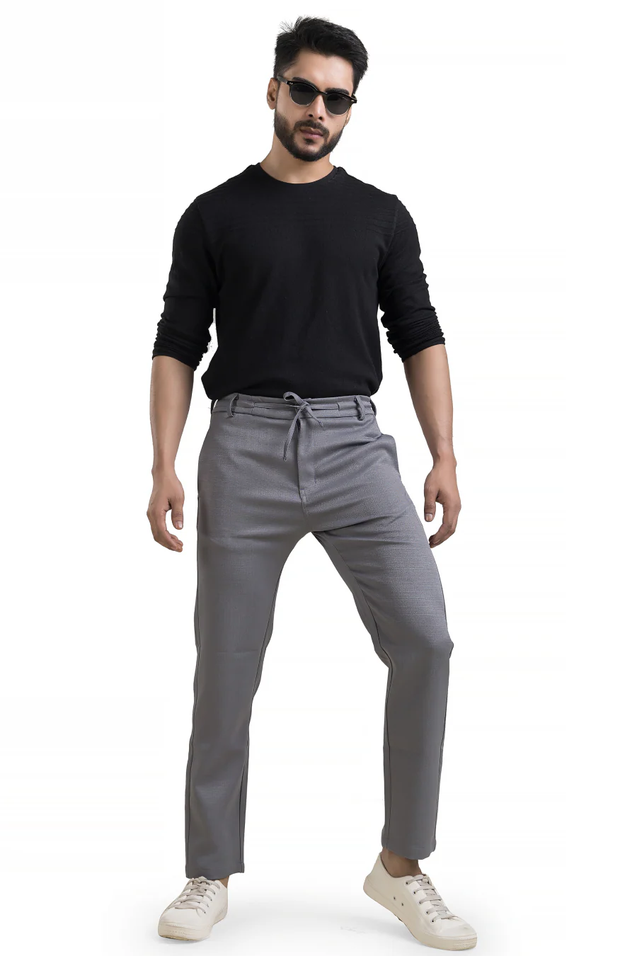 Refined Grey Linen-Look Trouser Pants - Image 7