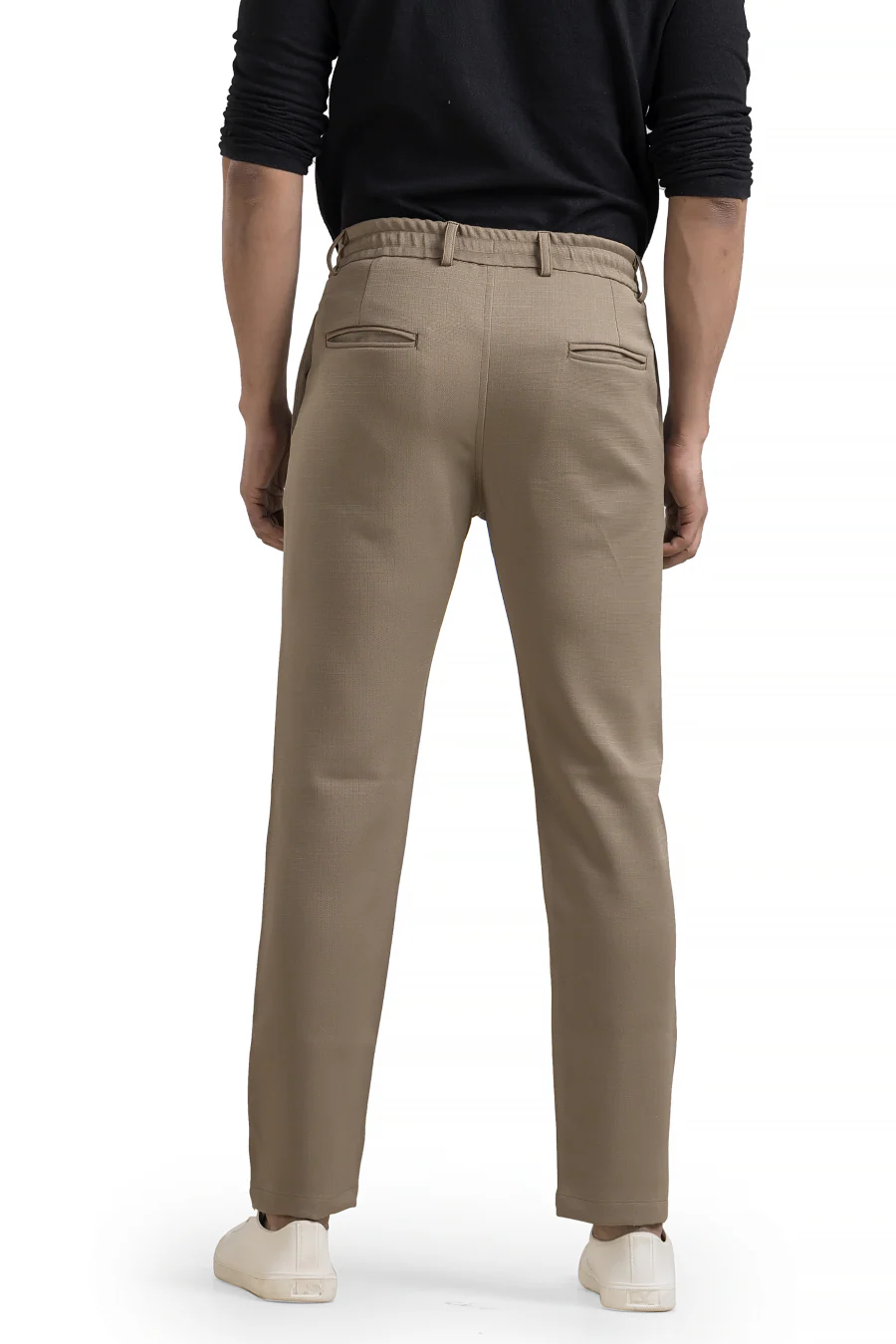 Refined Khaki Linen-Look Trouser Pants - Image 4