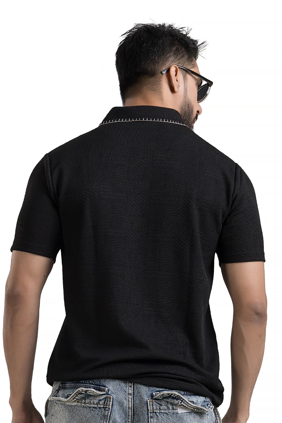 Regalia Black Embroidery Polo T-Shirt - Image 3