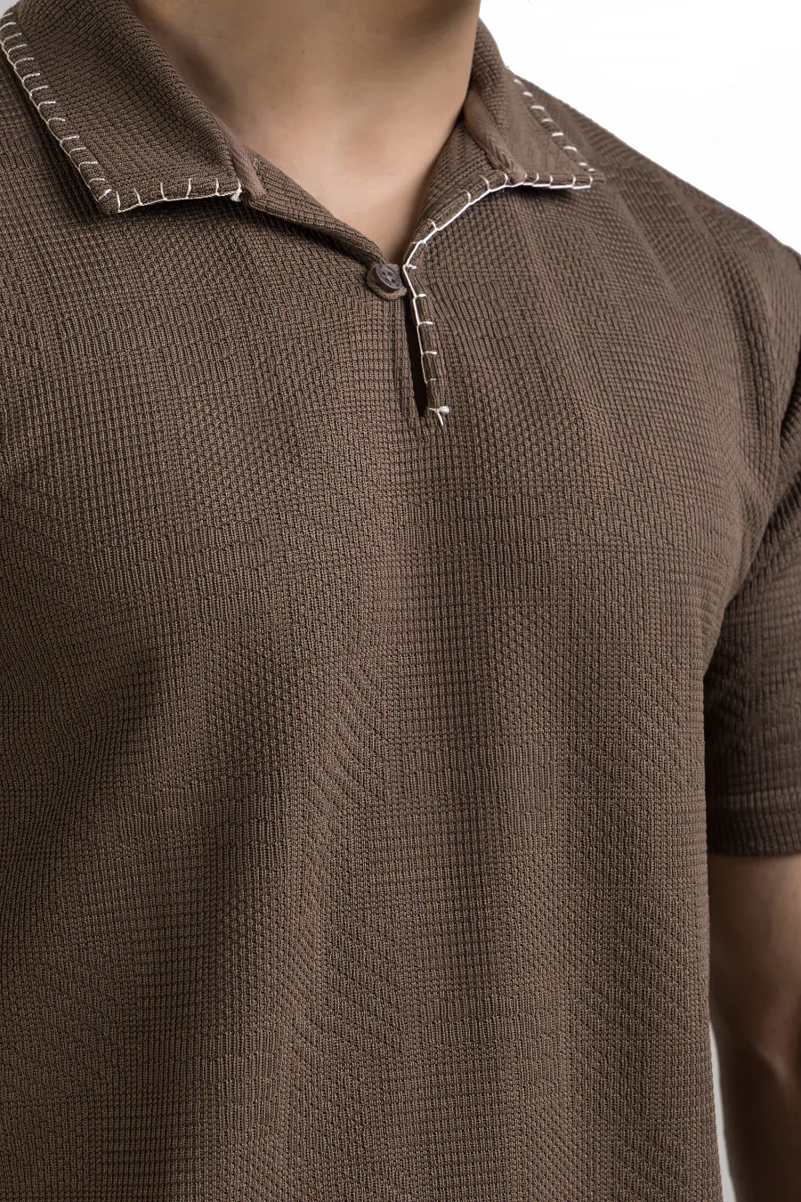 Regalia Brown Embroidery Polo T-Shirt - Image 2