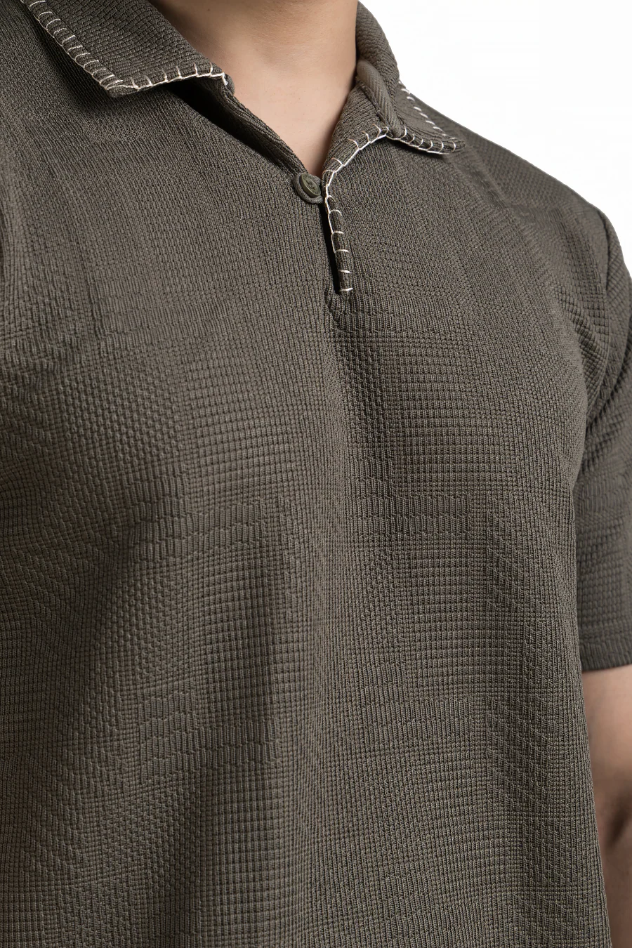 Regalia Dark Olive Embroidery Polo T-Shirt - Image 2