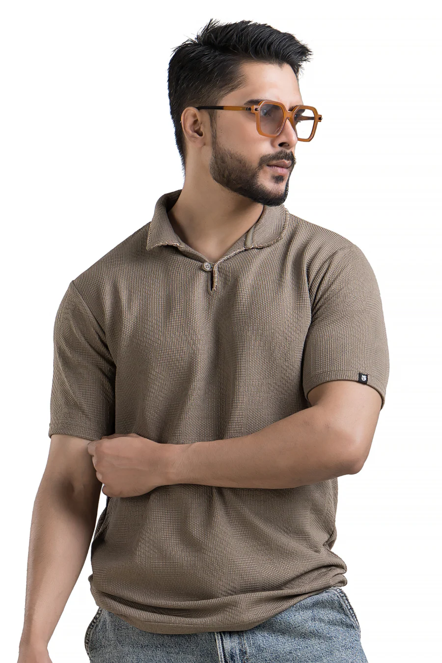 Regalia Khaki Embroidery Polo T-Shirt - Image 4