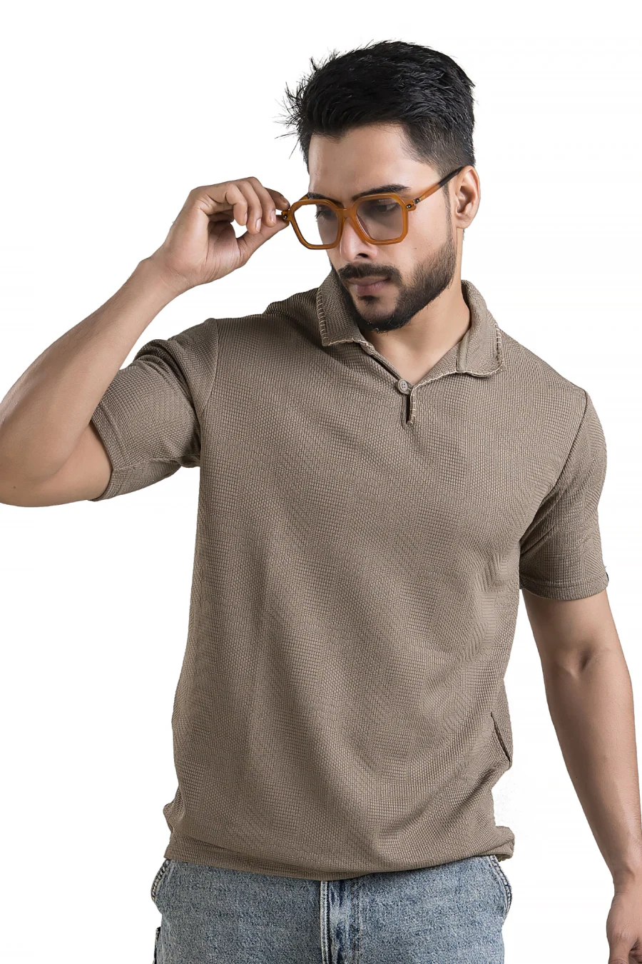 Regalia Khaki Embroidery Polo T-Shirt - Image 5