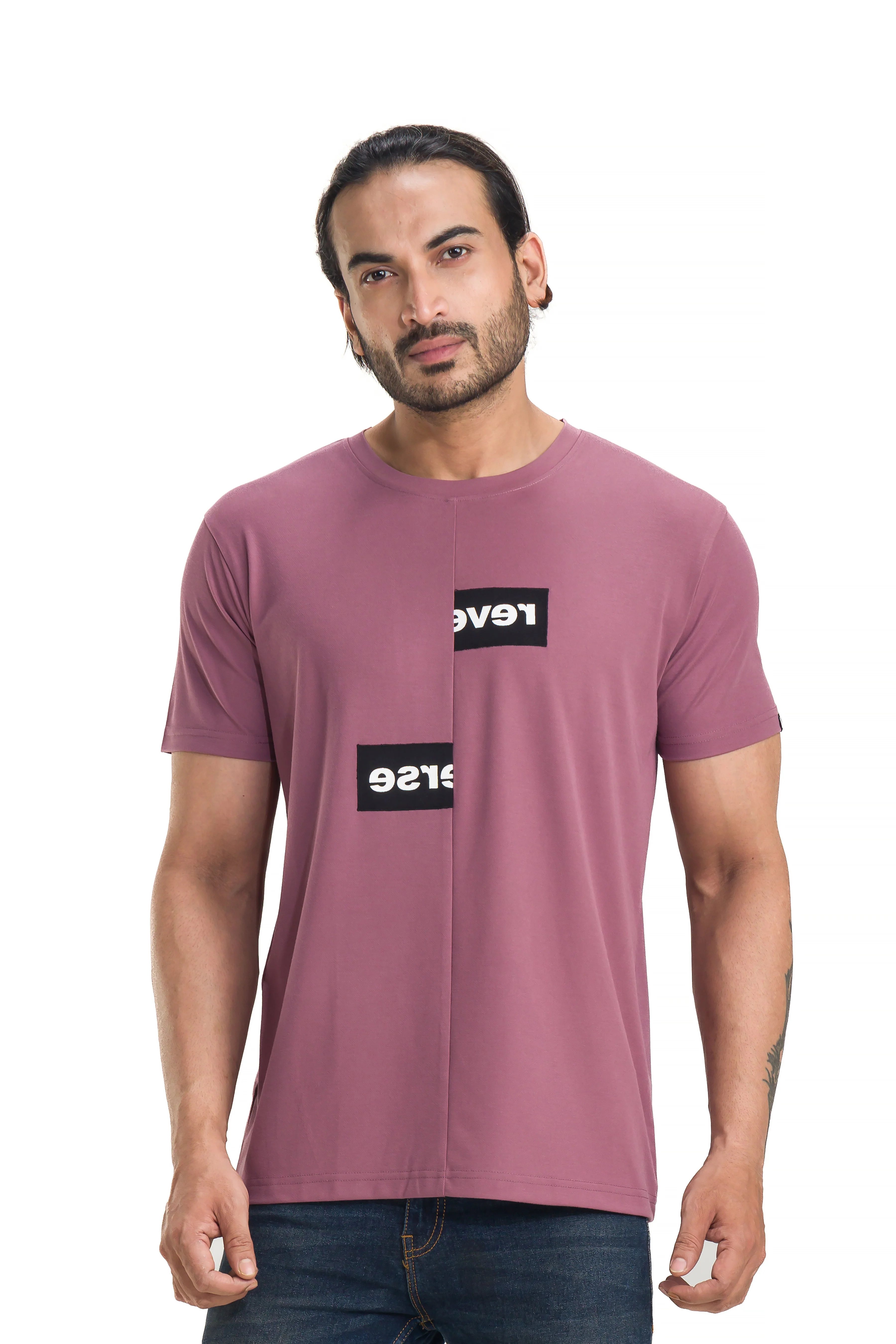 Reverse English Violet Men's Standard Printed T-Shirt - Image 8