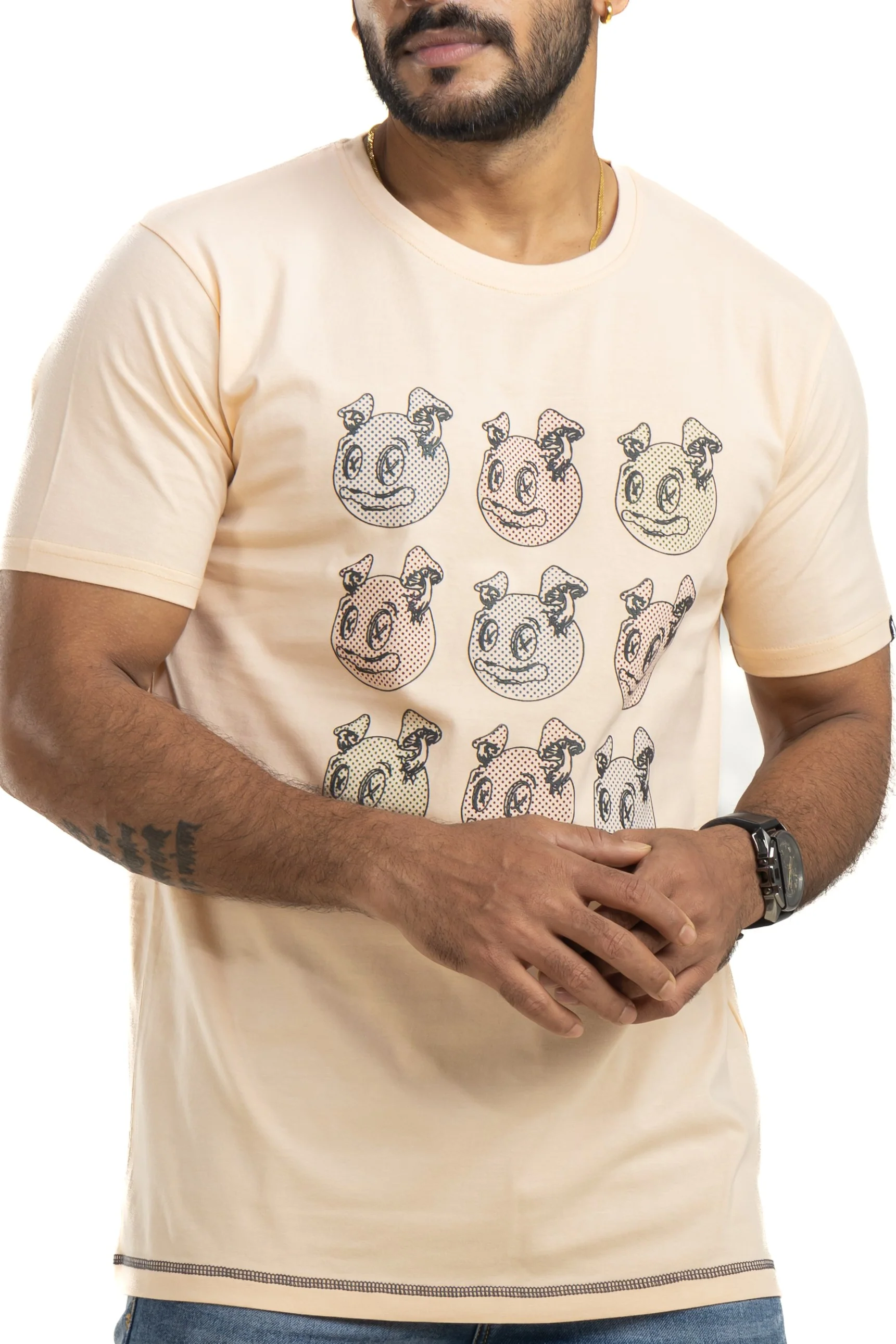 Souped Up Bubble Deep Peach Printed T-Shirt - Image 5