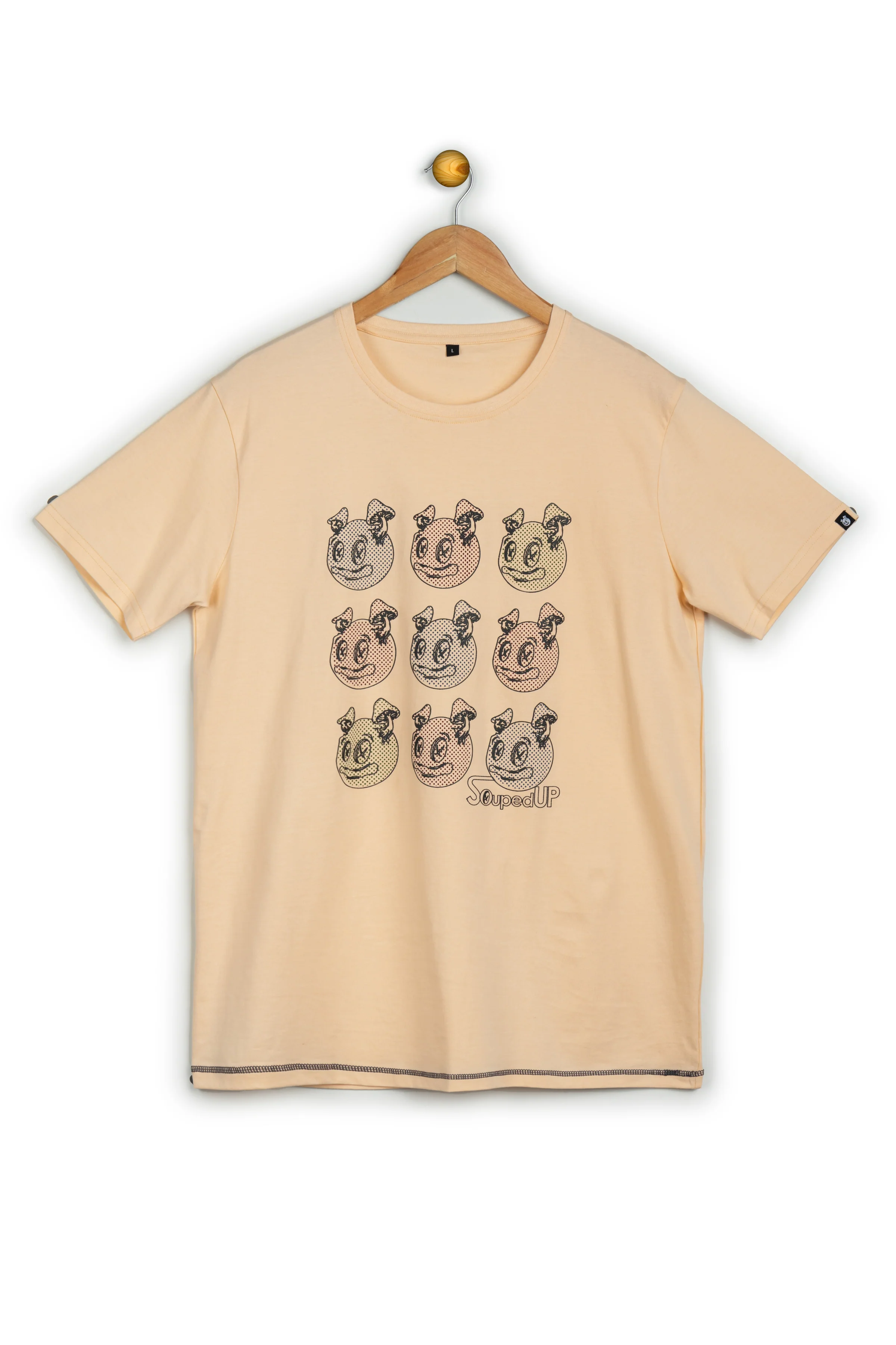 Souped Up Bubble Deep Peach Printed T-Shirt - Image 8