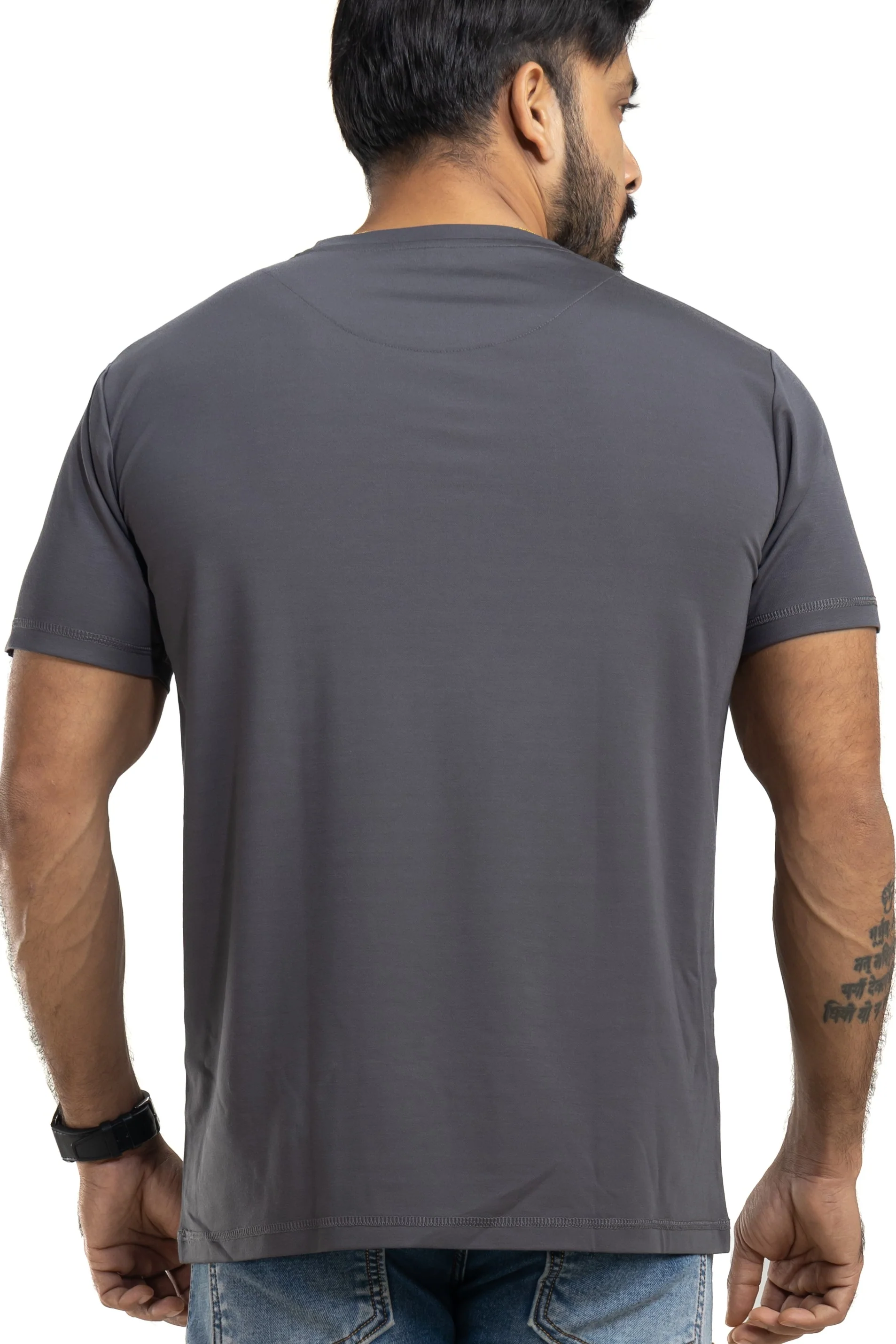 Souped Up Mania Dark Gray 4 Way Stretch Printed T-Shirt - Image 3