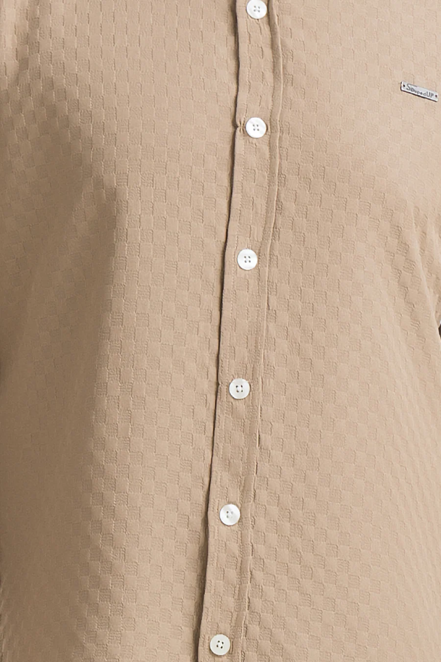 Stride Beige Full-Sleeve Mandarin Collar Shirt - Image 2