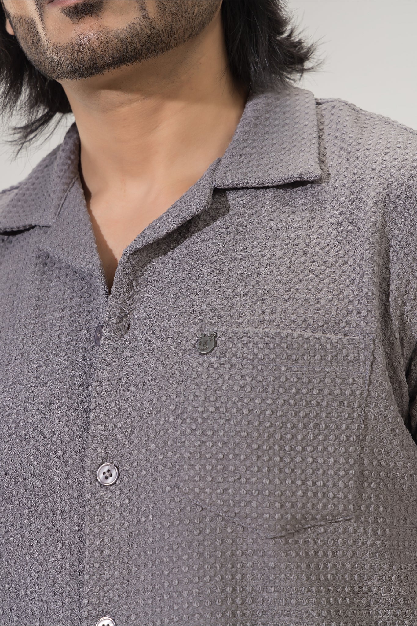 Sublime Solid Grey Half Sleeves Shirt - Image 3