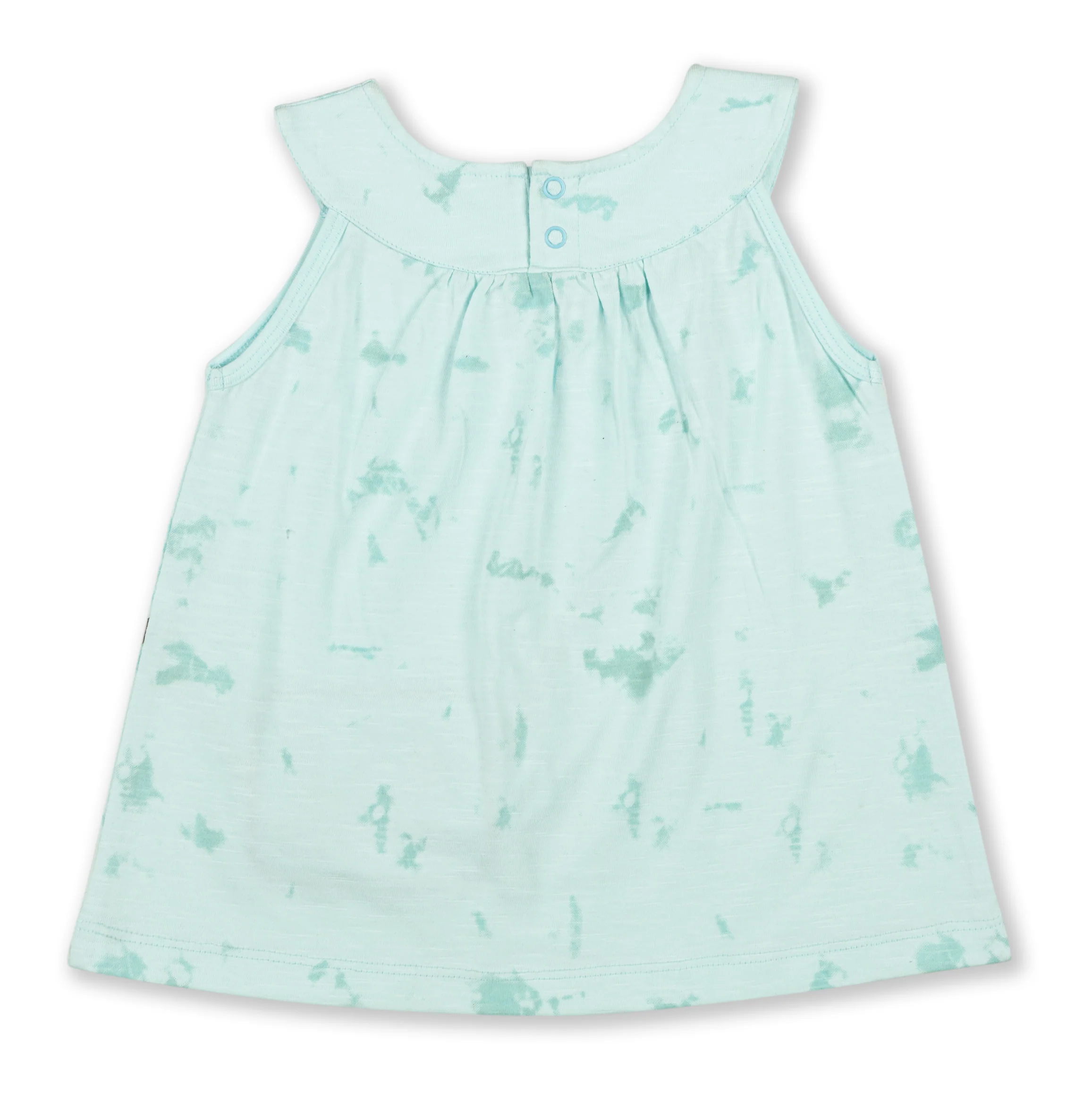 Summer Time Light Turquoise Printed Sleeveless Girls Top 2-8 Yrs - Image 3