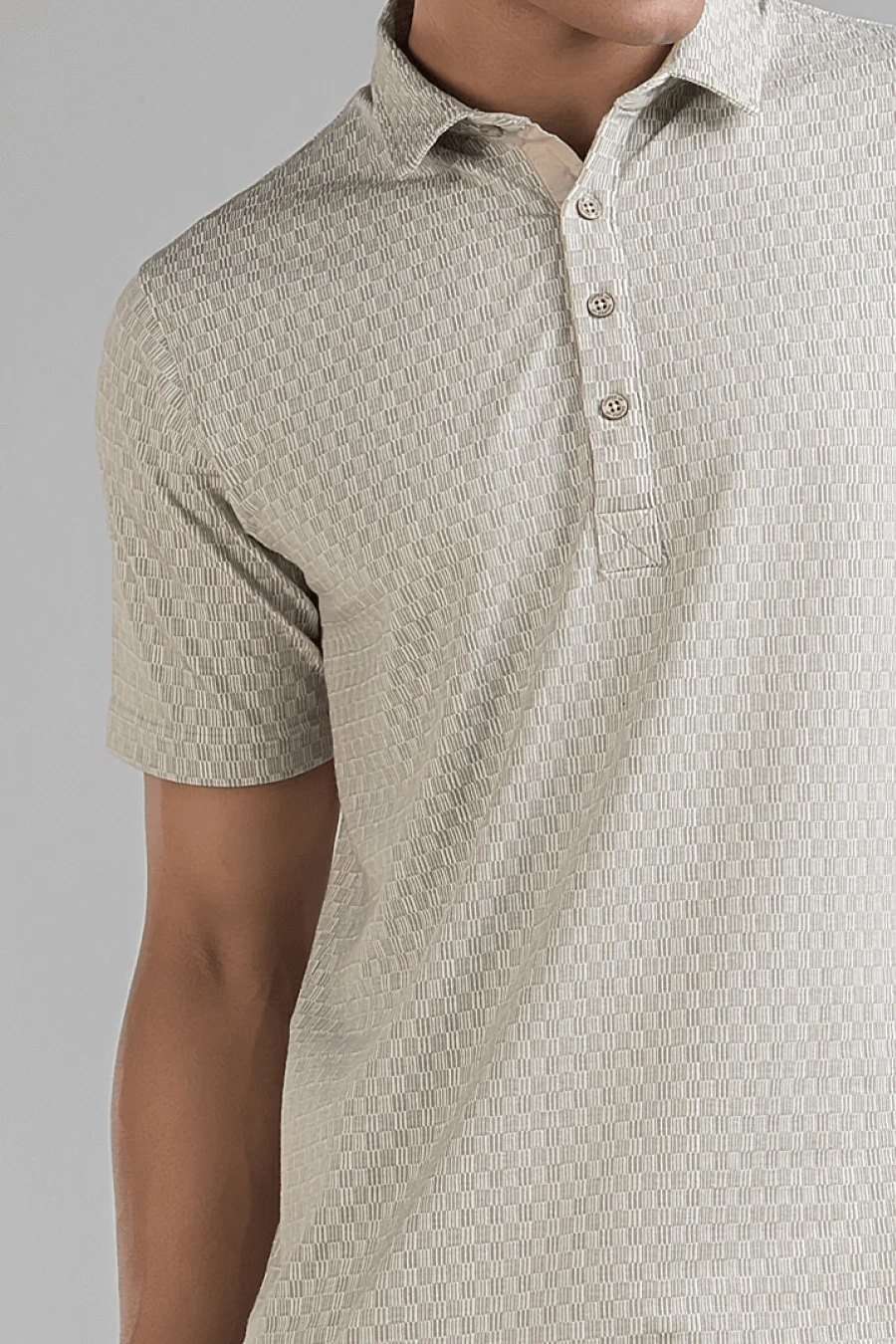 VibeSoft Printed Grey Printed Co-Ord Set | Polo with Pants - Image 2